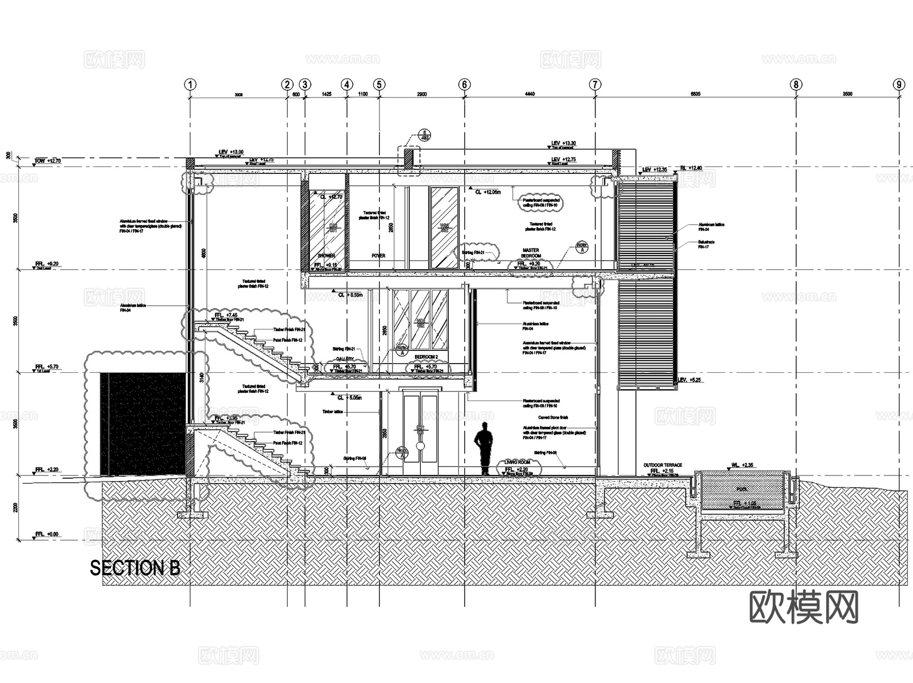 三亚太阳湾柏悦酒店别墅建筑CAD施工图 3套cad施工图cad施工图