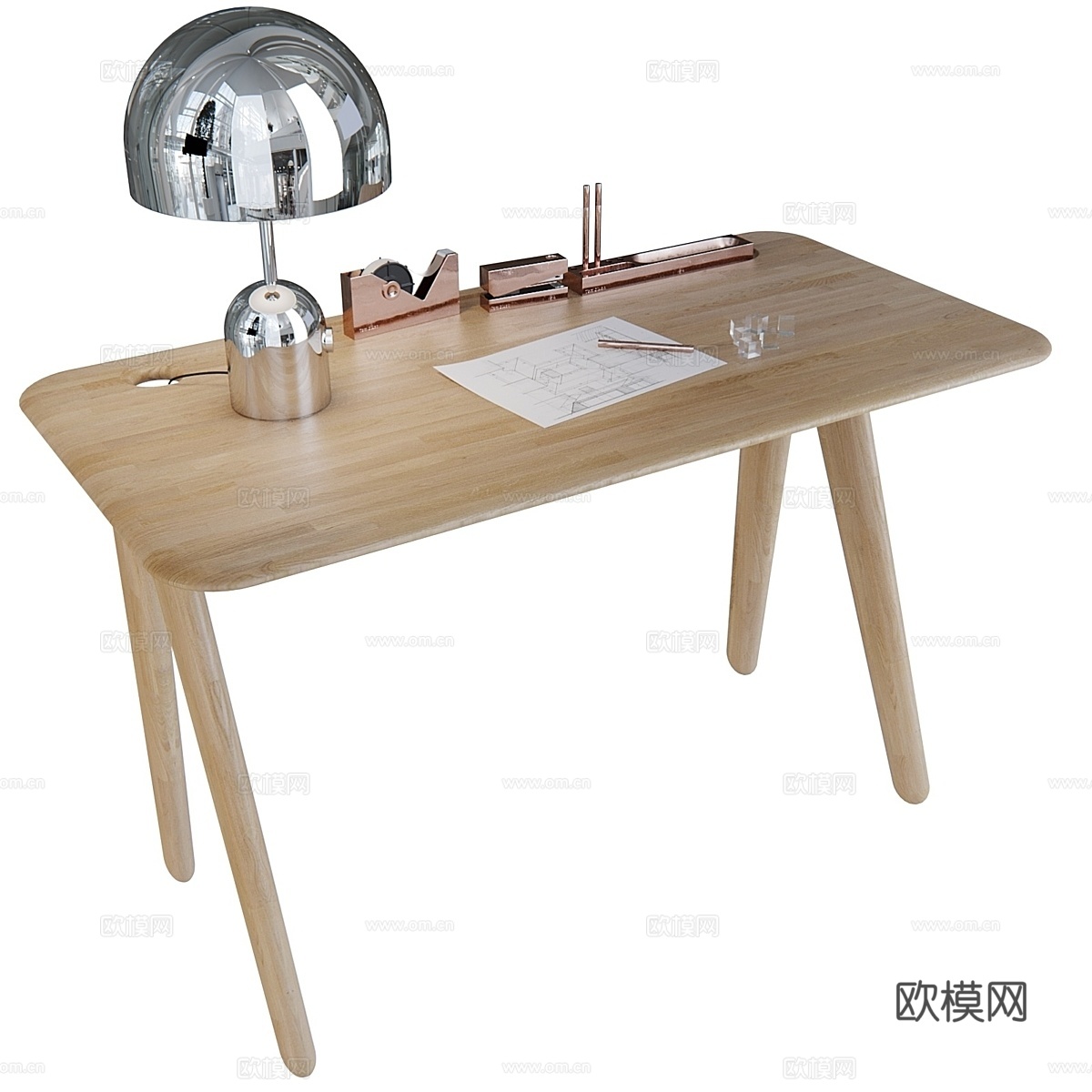 汤姆·迪克森 - 装饰板岩桌3d模型下载