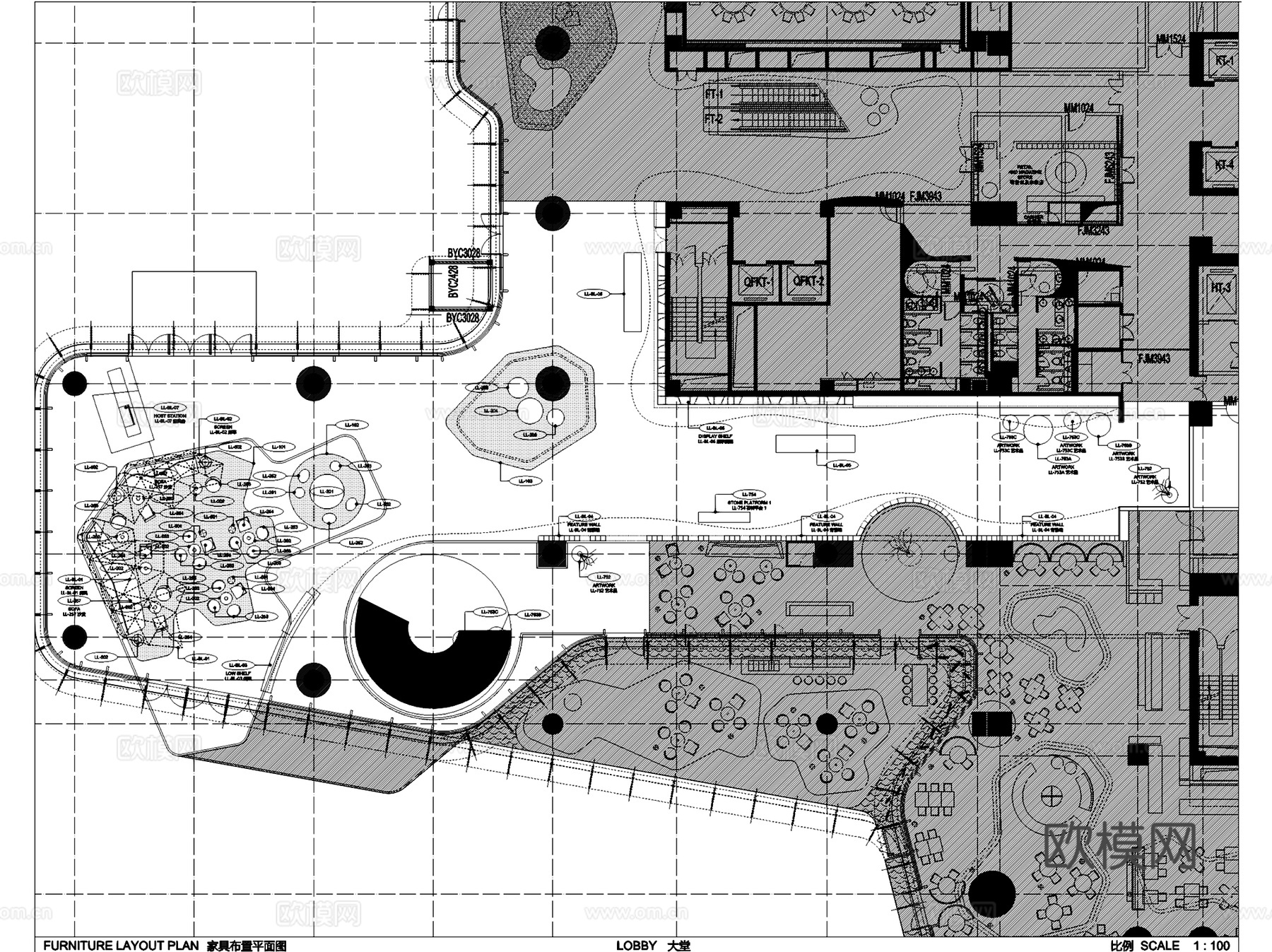 三亚傲途格酒店公区及套房室内工装CAD施工图cad施工图