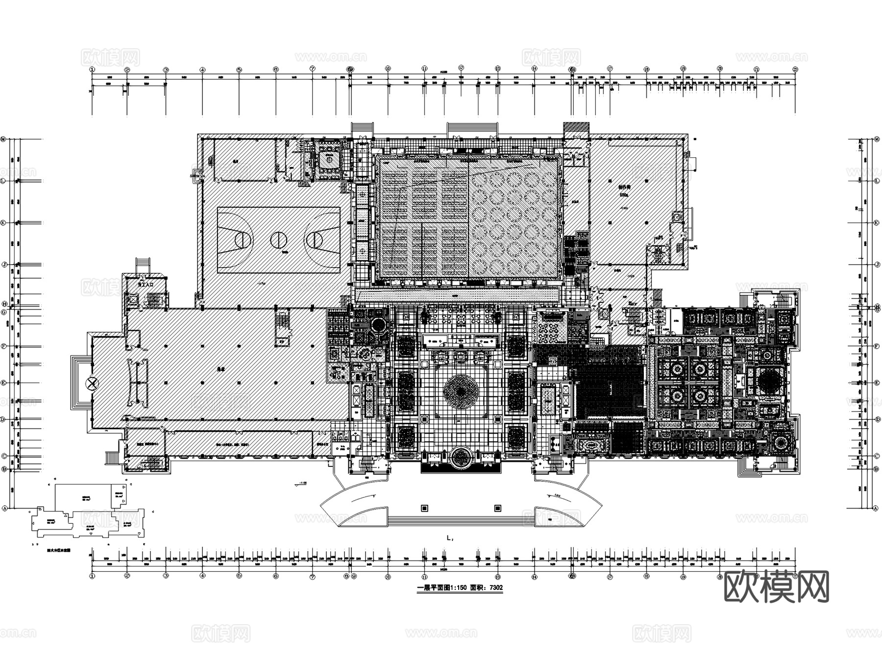 山东奢华五星级大酒店室内工装CAD施工图cad施工图
