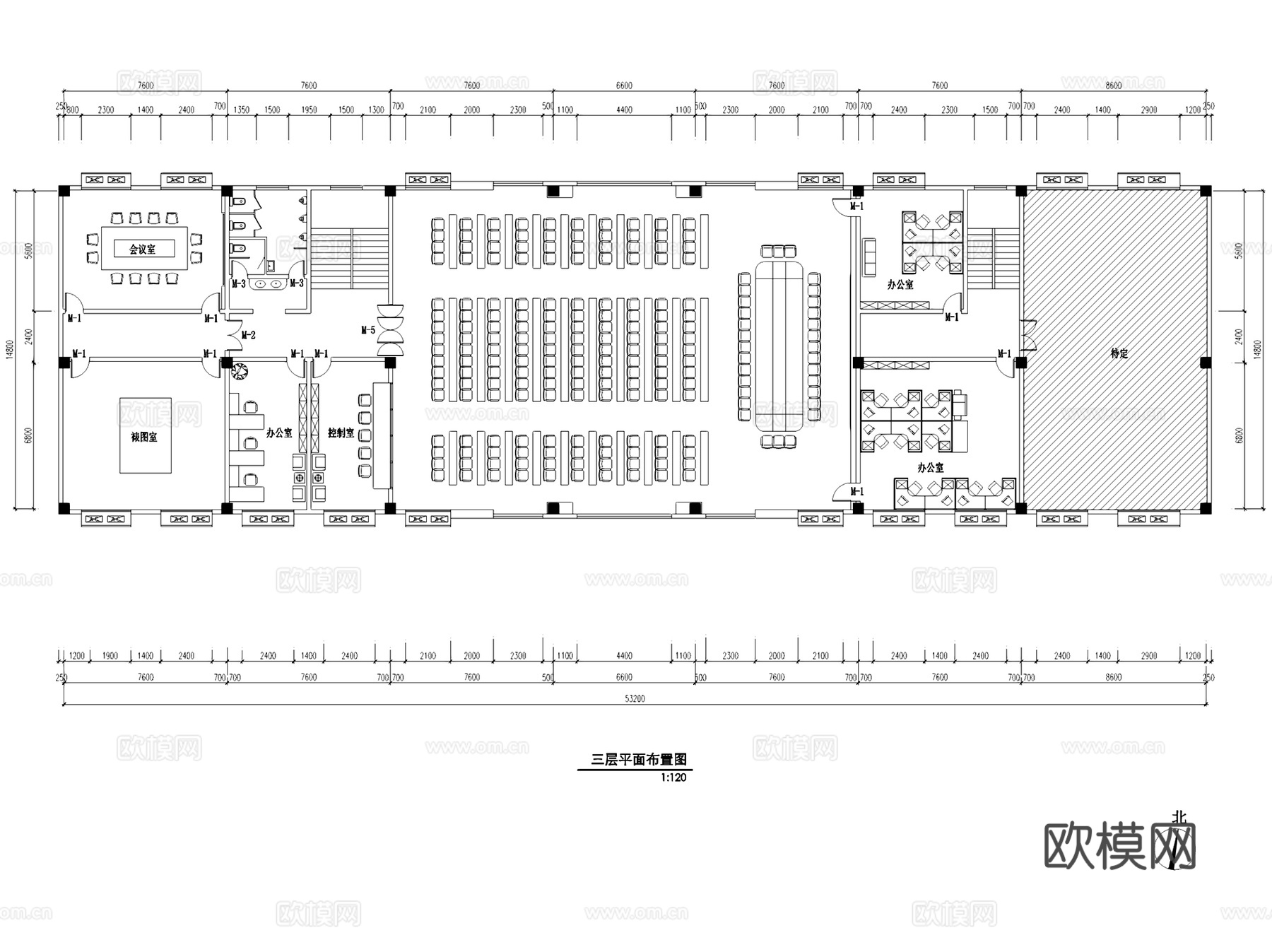 73608部队综合作业楼办公室室内工装CAD施工图整套cad施工图