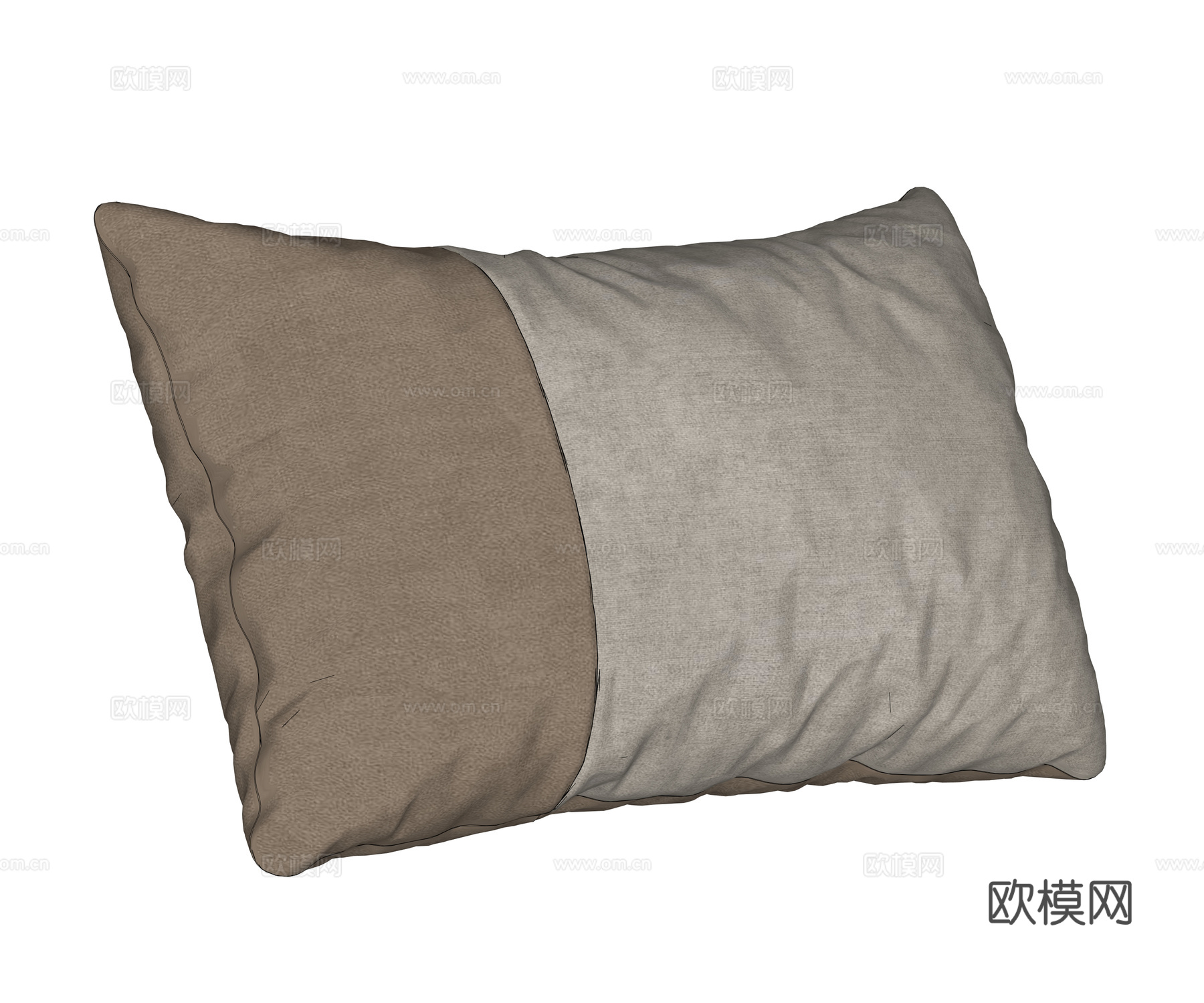 新中式抱枕 长方形抱枕 布艺抱枕su模型