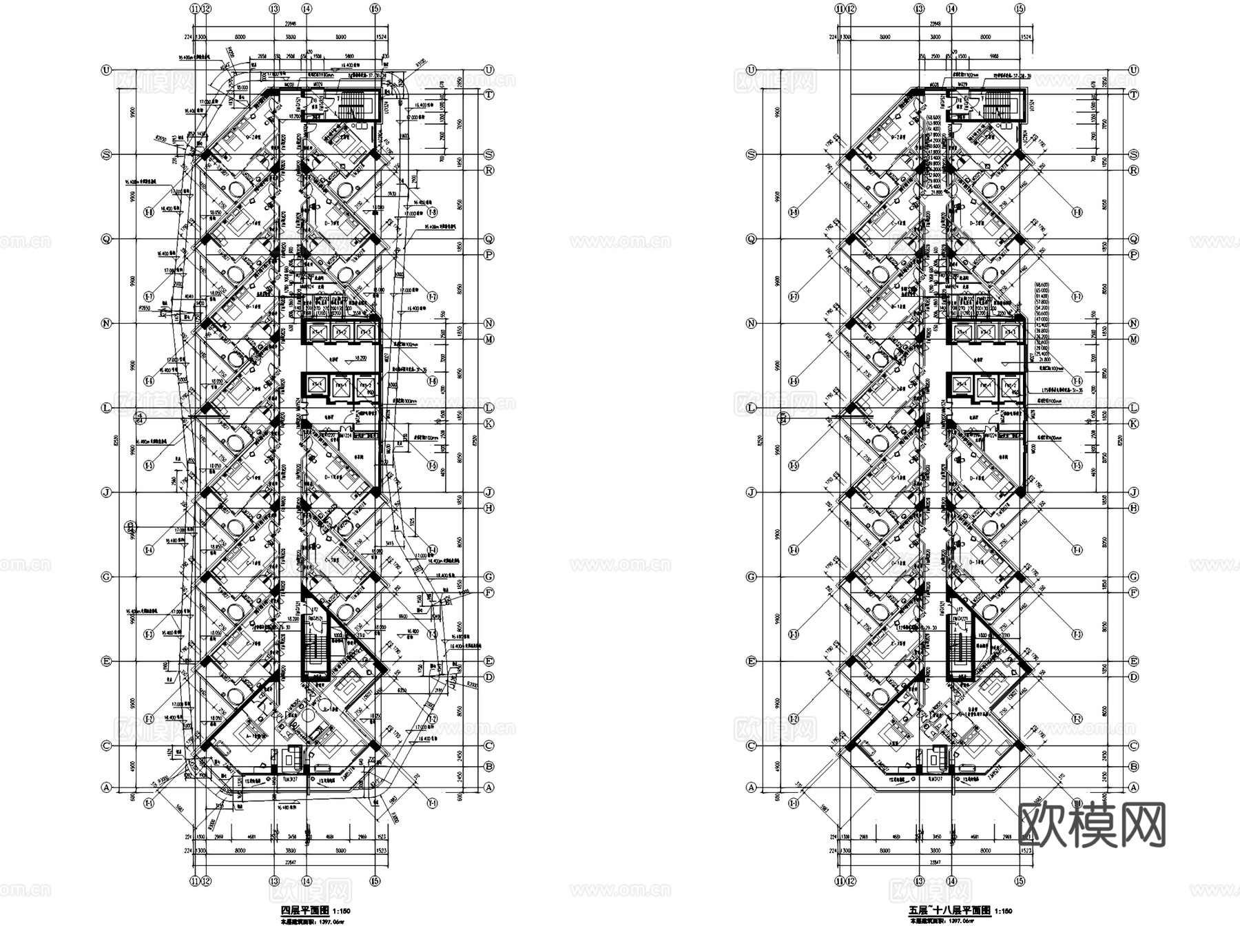 鲁能三亚山海天酒店三期建筑CAD施工图整套cad施工图