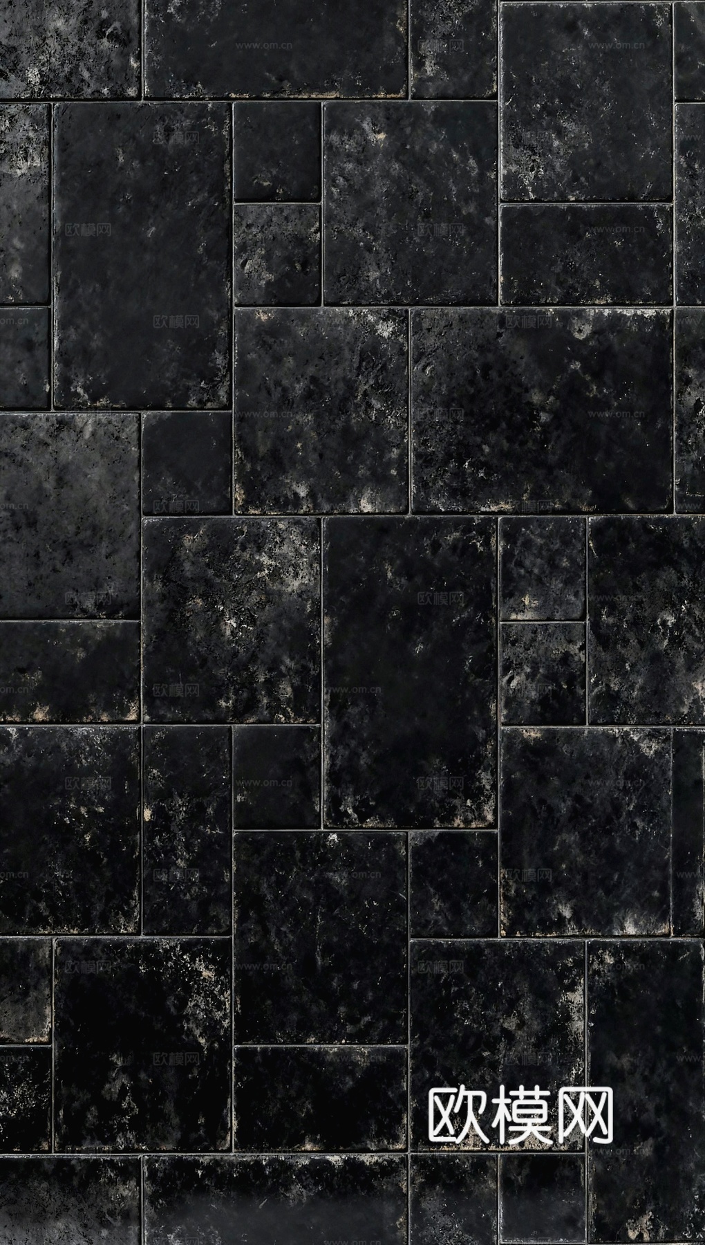 侘寂古堡砖 无缝 黑色做旧仿古砖 黑色复古砖 工业风做旧黑砖