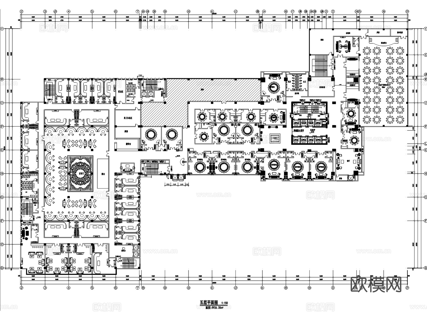 家富国际大酒店室内工装CAD施工图cad施工图