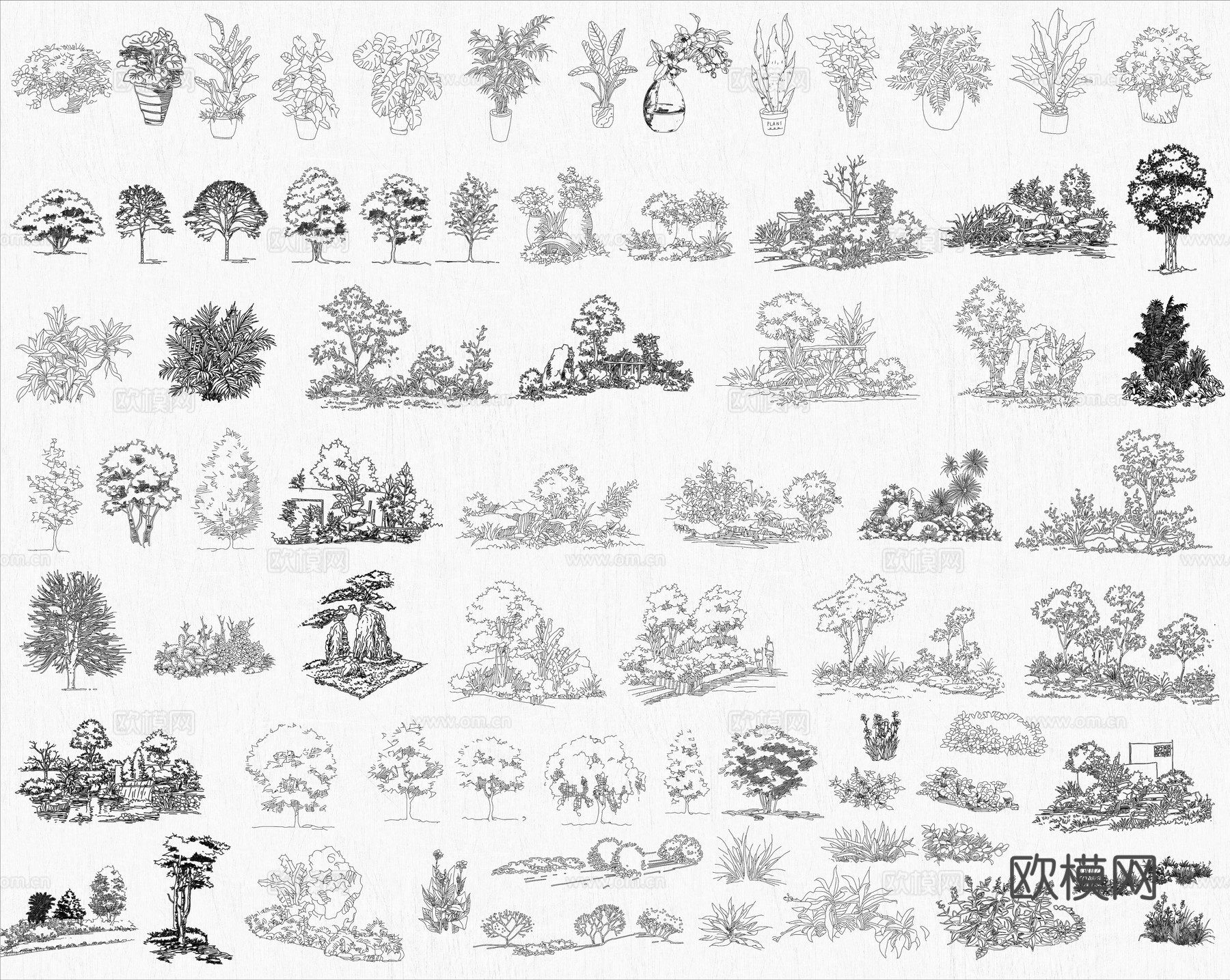 植物CAD平立面图库cad施工图