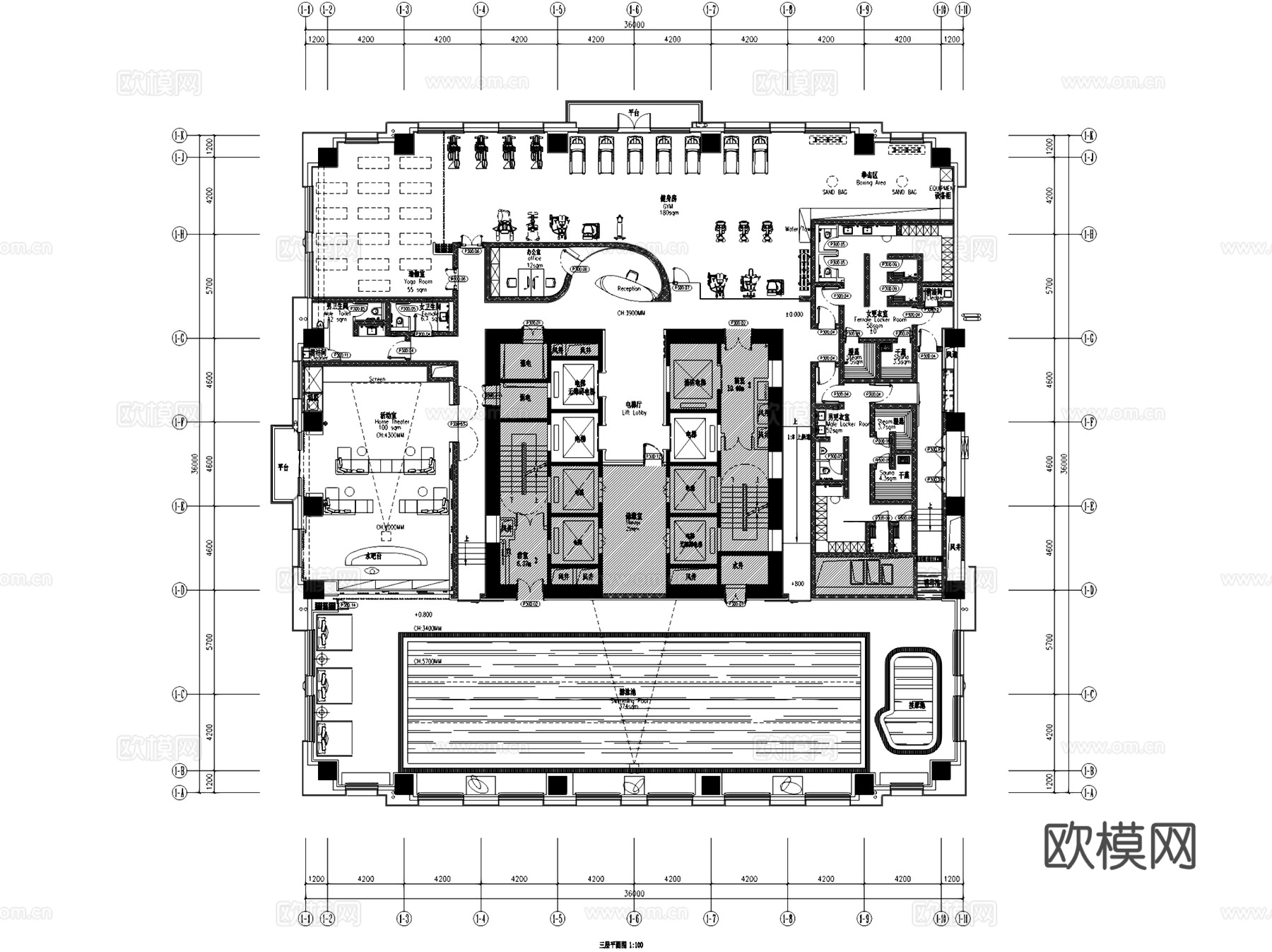 海航首府雅诗阁酒店室内工装CAD施工图cad施工图