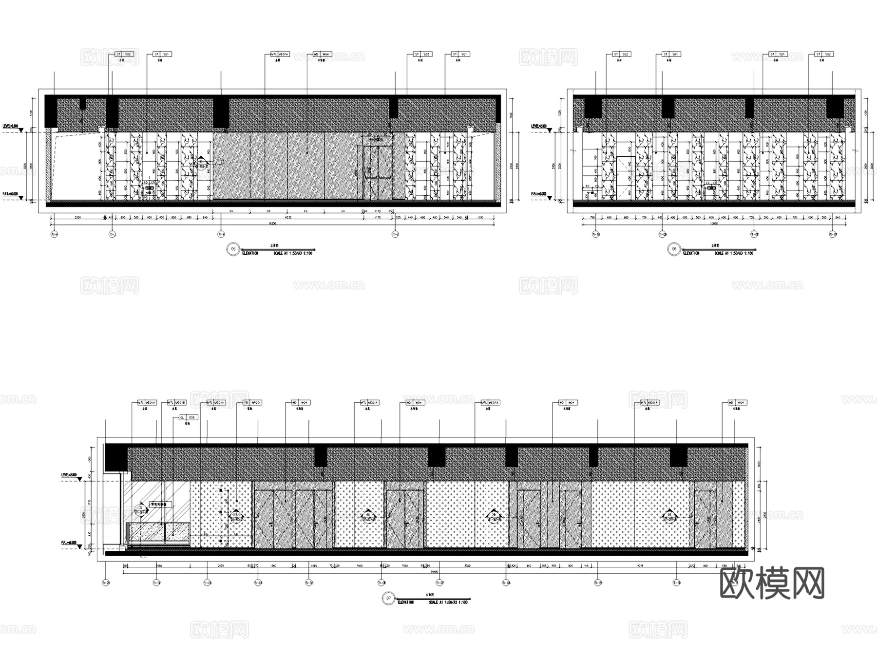 上海华侨城宝格丽酒店室内工装CAD施工图cad施工图