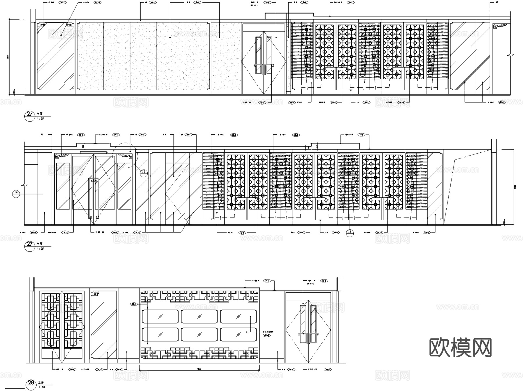 澳门英皇娱乐酒店中餐厅室内工装CAD施工图cad施工图