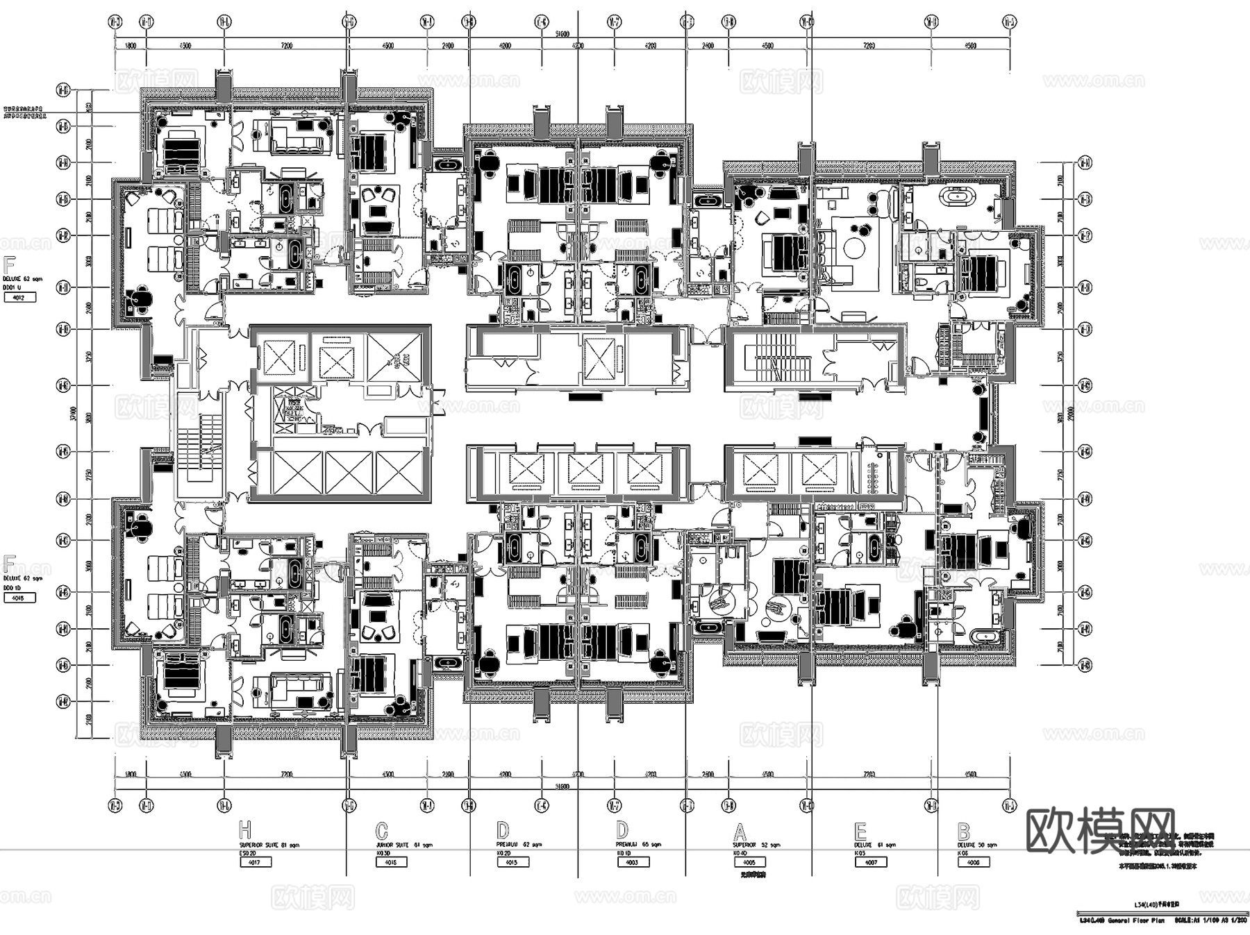 上海华侨城宝格丽酒店室内工装CAD施工图cad施工图
