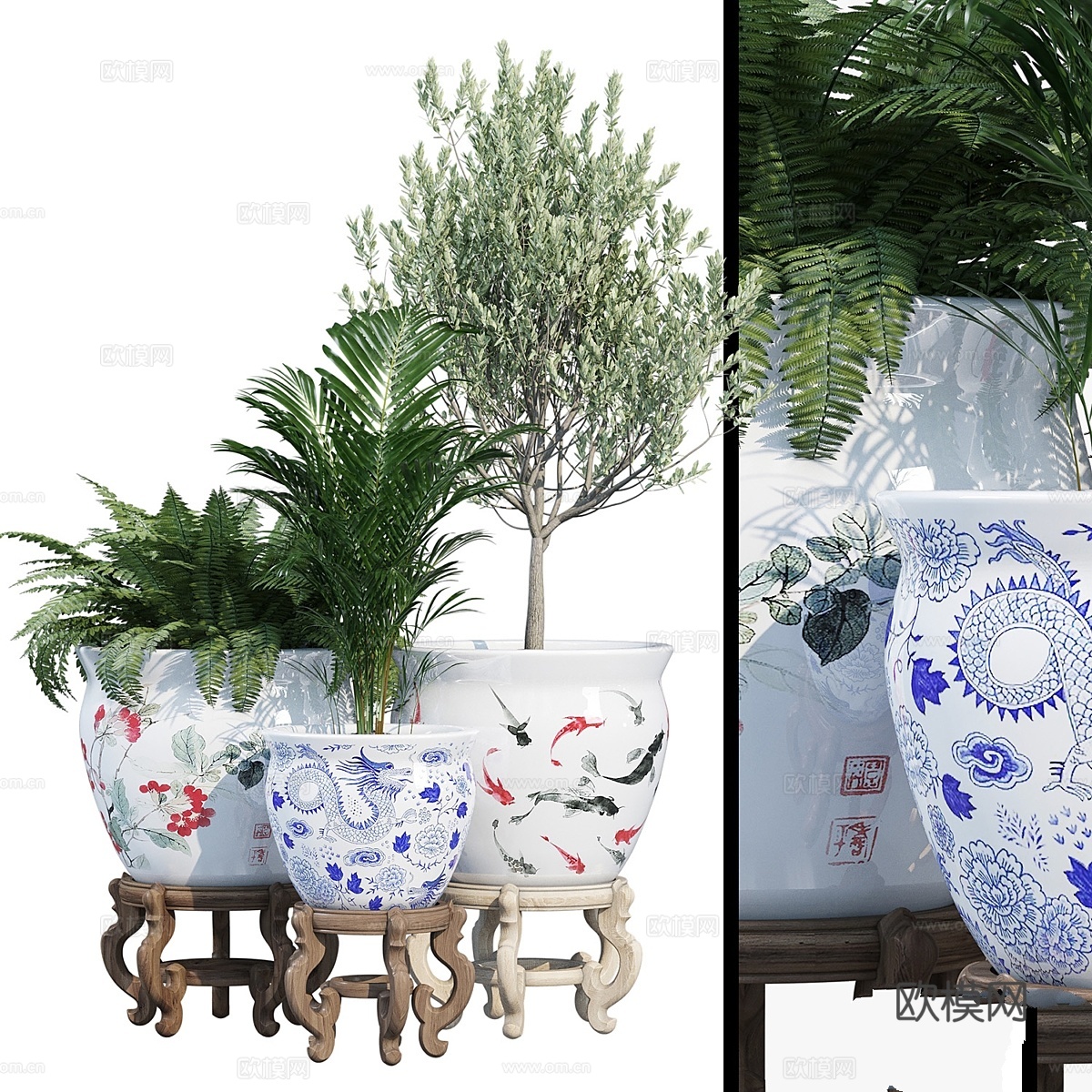 瓷质三3d模型下载