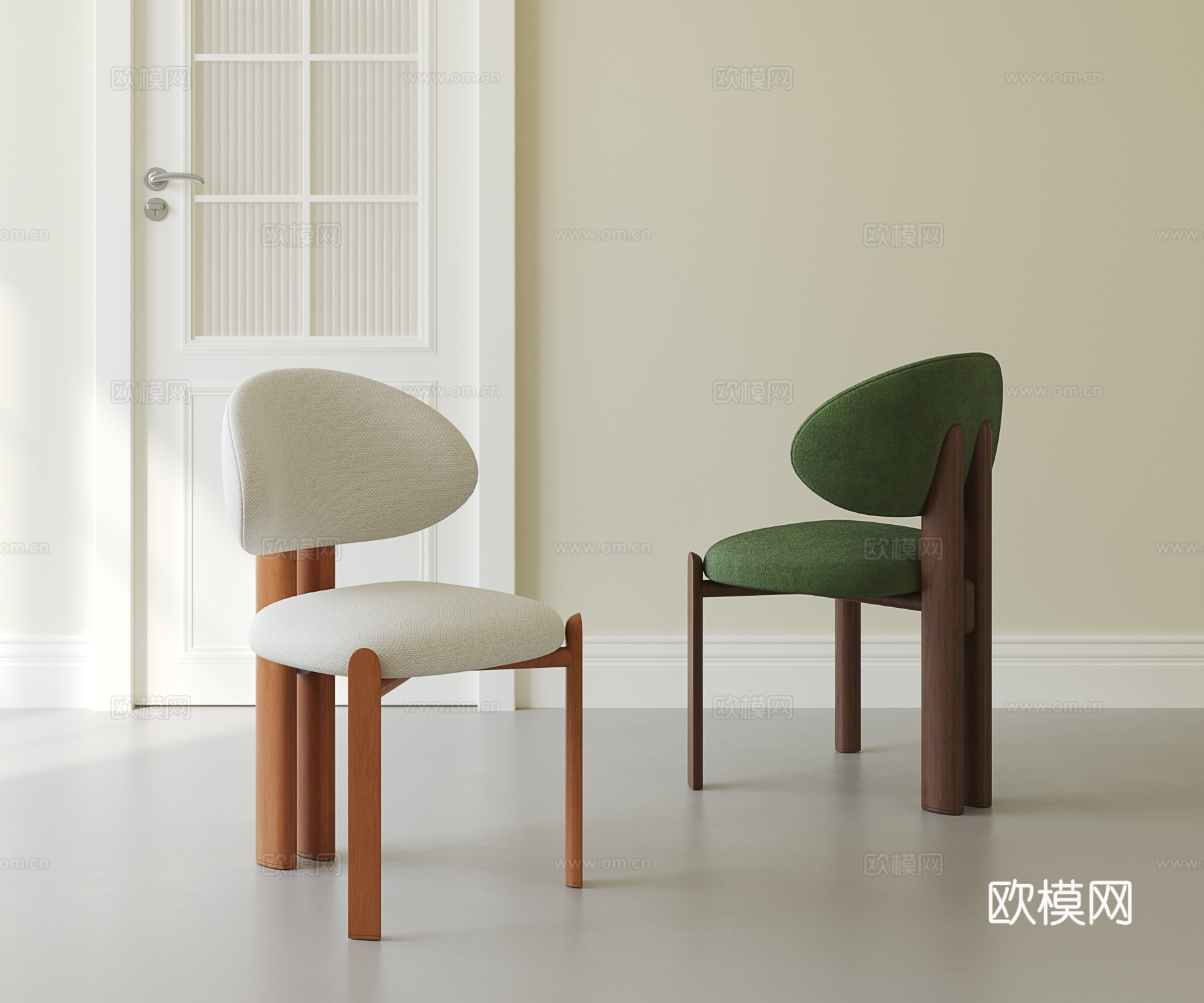 法式中古餐椅su模型