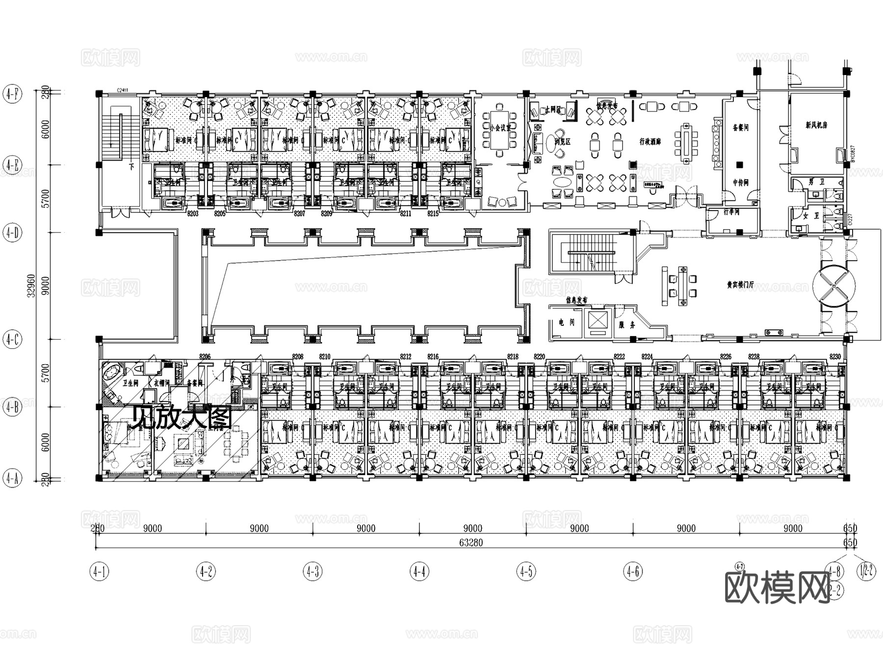 平顶山建国迎宾馆酒店室内工装CAD施工图cad施工图