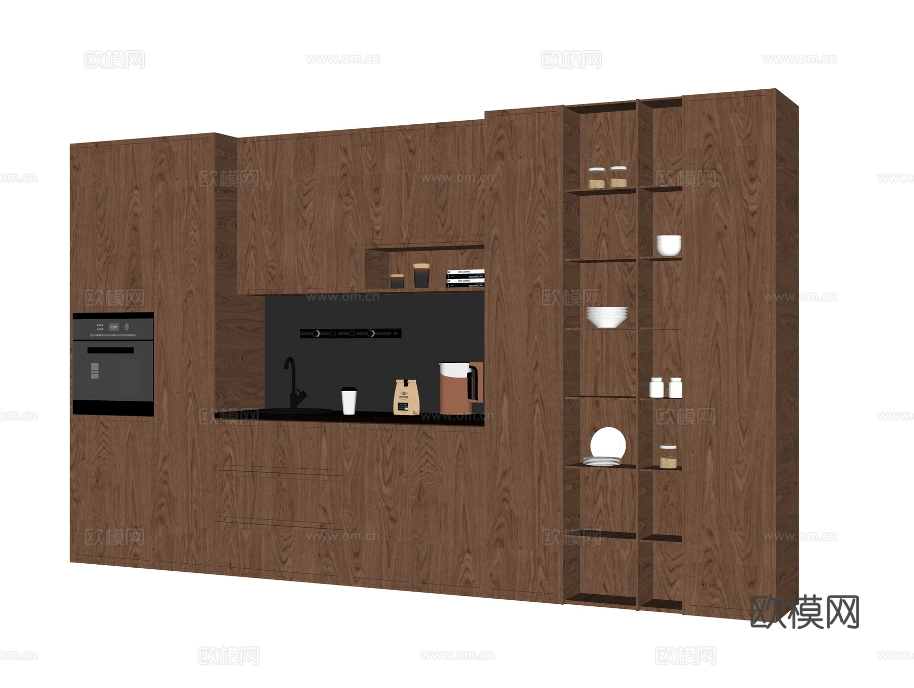 现代酒柜 餐边柜su模型