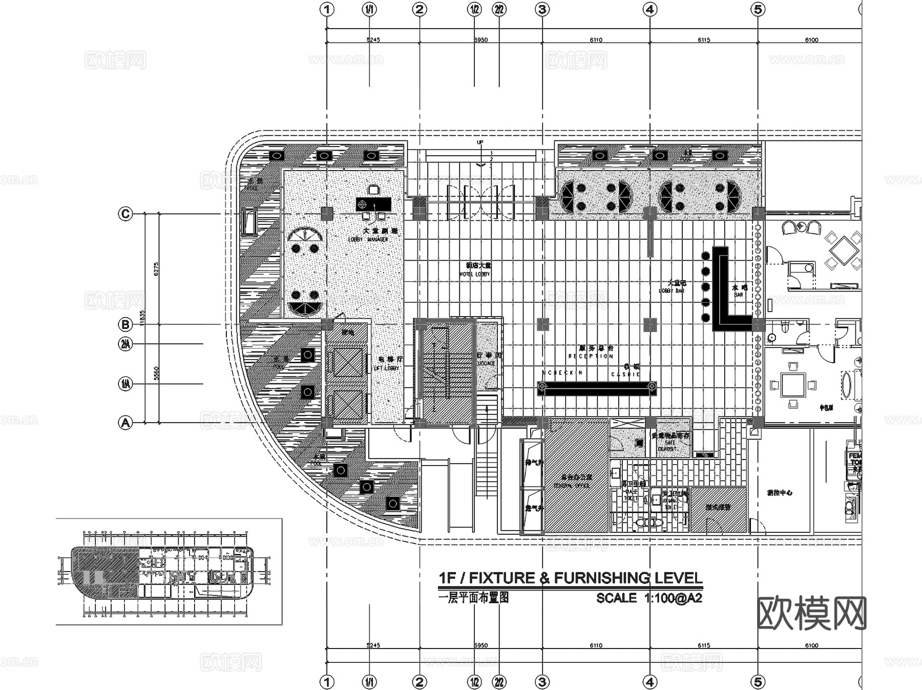福州温泉公园酒店大堂及客房室内工装CAD施工图cad施工图