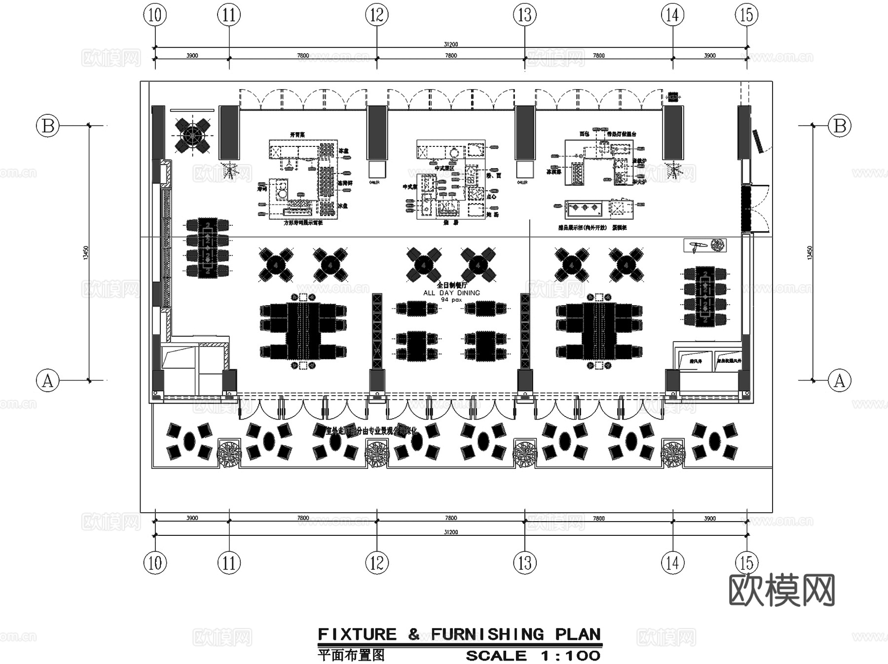 南海酒店餐厅宴会厅改造室内工装CAD施工图cad施工图