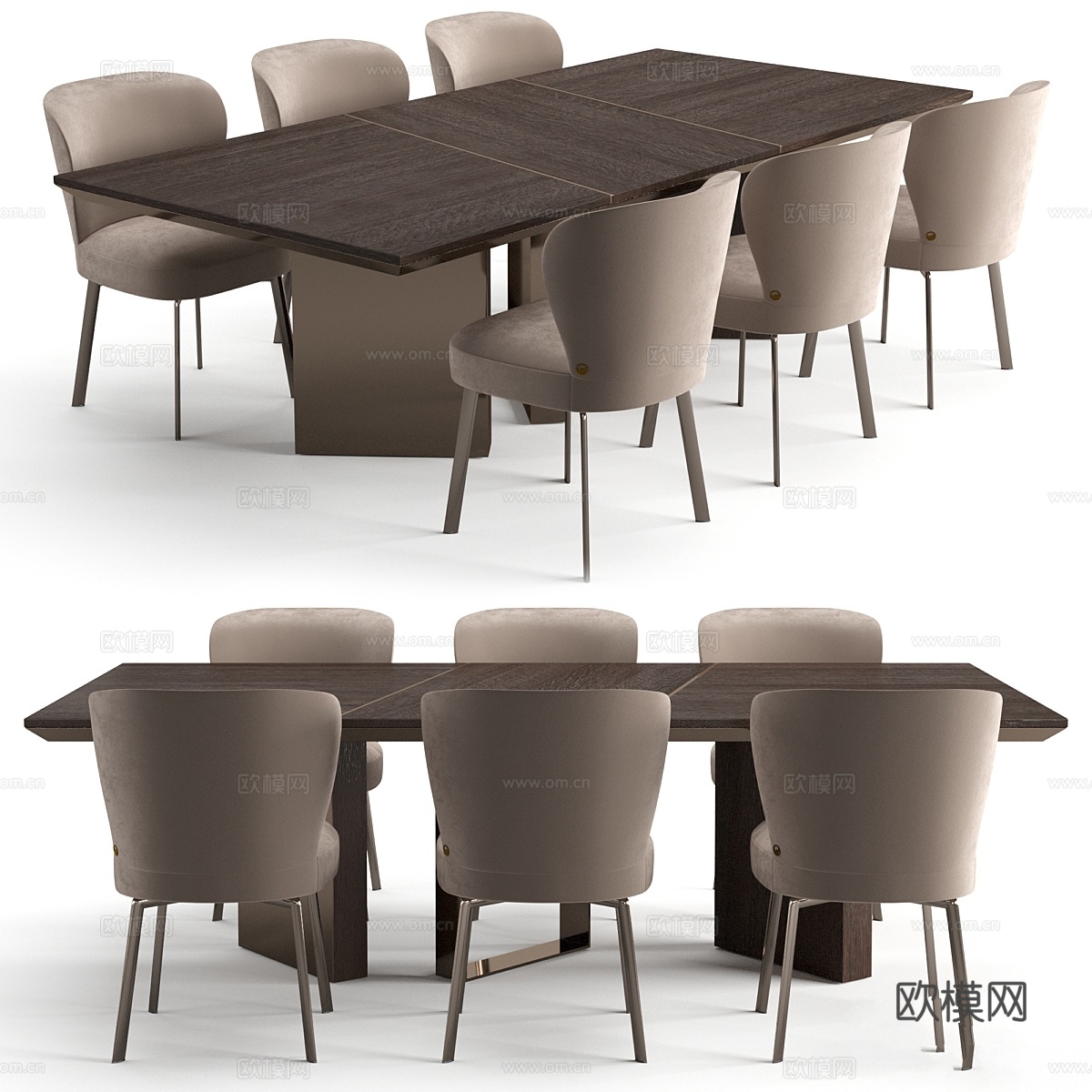 芬迪家居餐桌套装3d模型下载