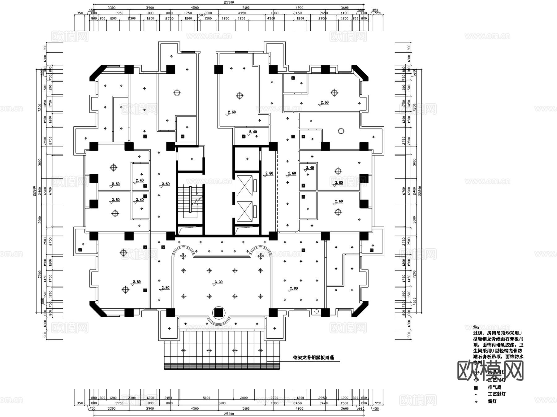 亲江一帆宾馆酒店室内工装CAD施工图cad施工图