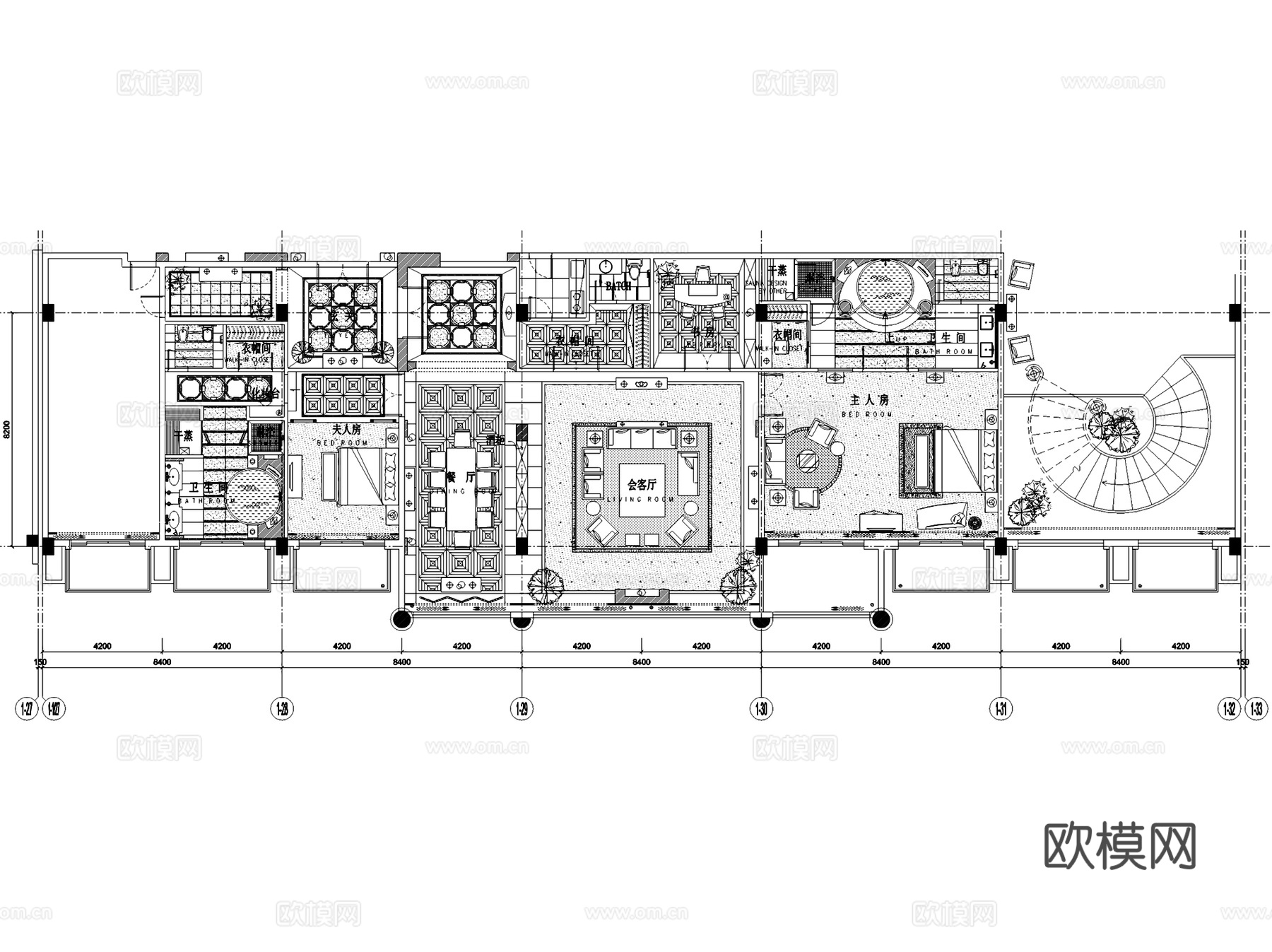 上海佘山索菲特大酒店室内工装CAD施工图cad施工图