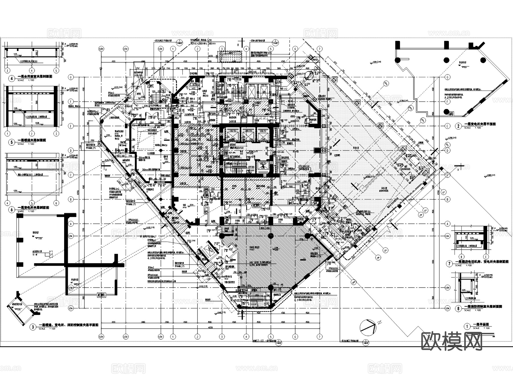 上海鲁能艾迪逊酒店改造建筑CAD施工图cad施工图
