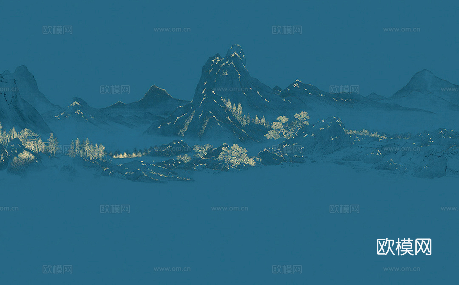 新中式立体壁画 背景墙壁画 山水壁画 墙画 壁纸 墙纸 墙布