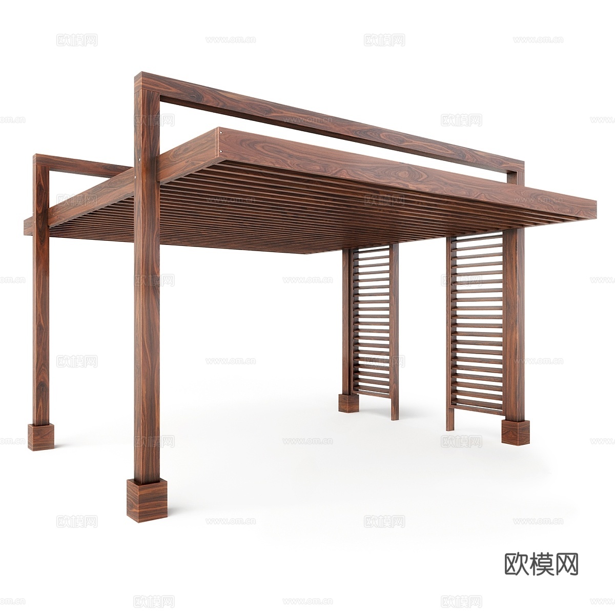 洛杉矶现代凉棚（永恒红木）3d模型下载