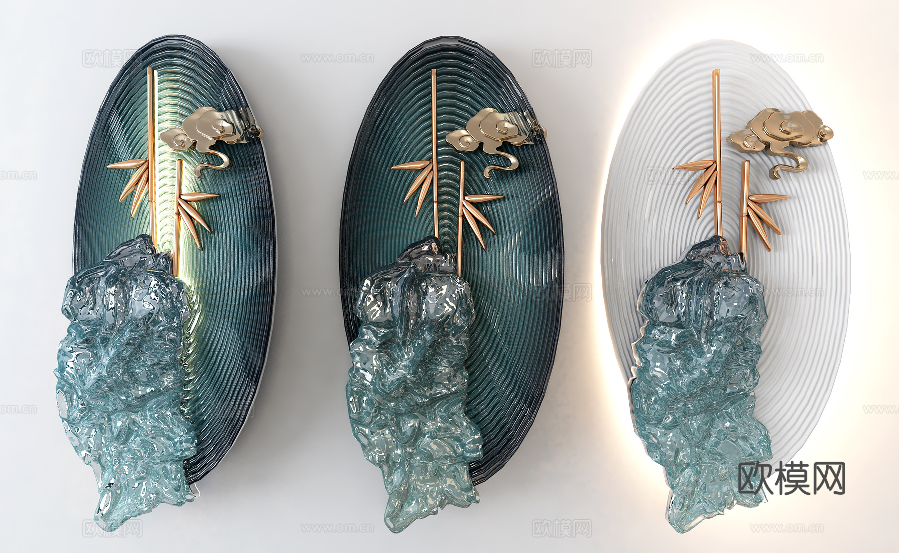 新中式竹子 墙饰3d模型下载