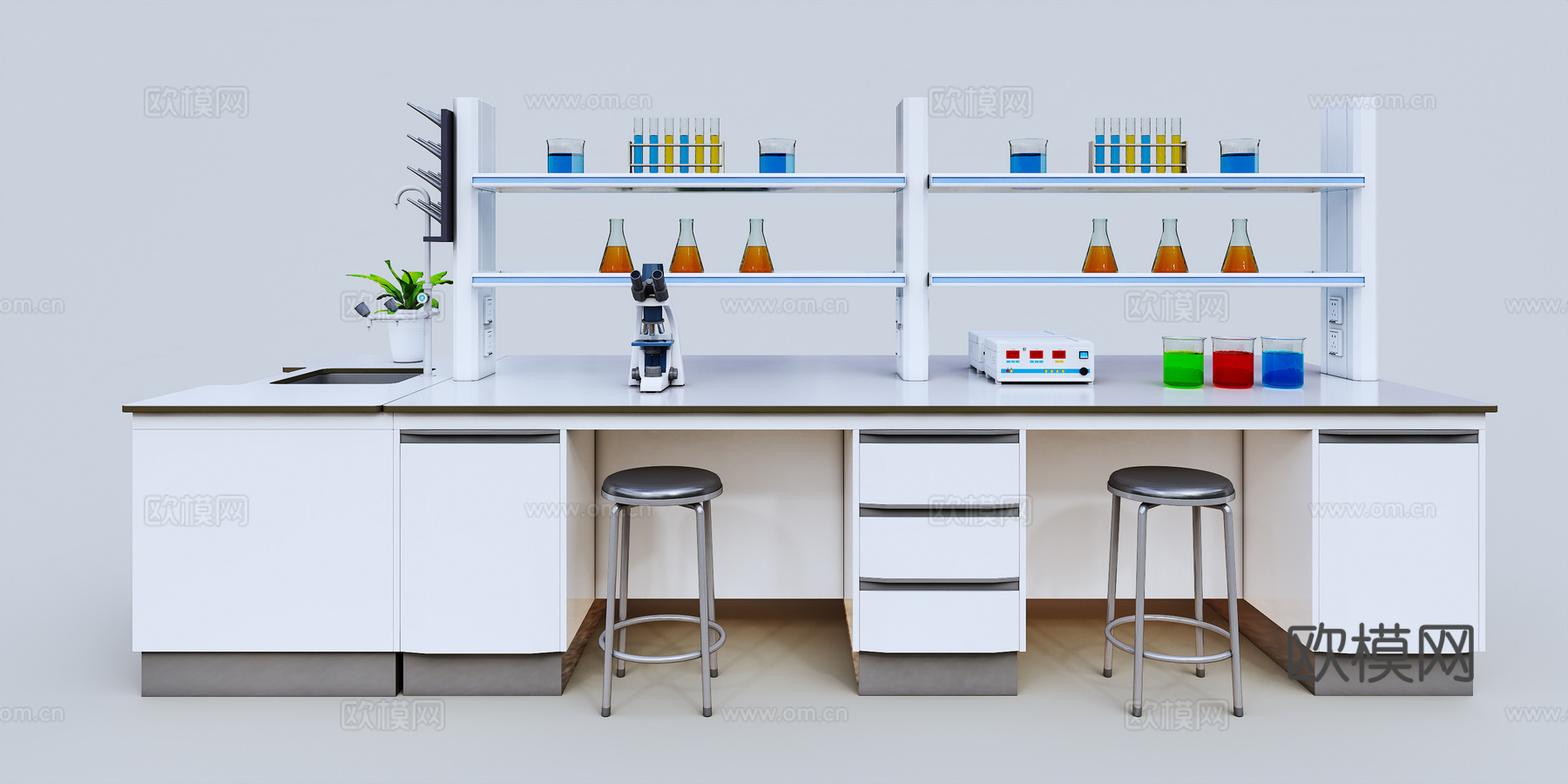 实验台 实验室3d模型下载（渲染图1）