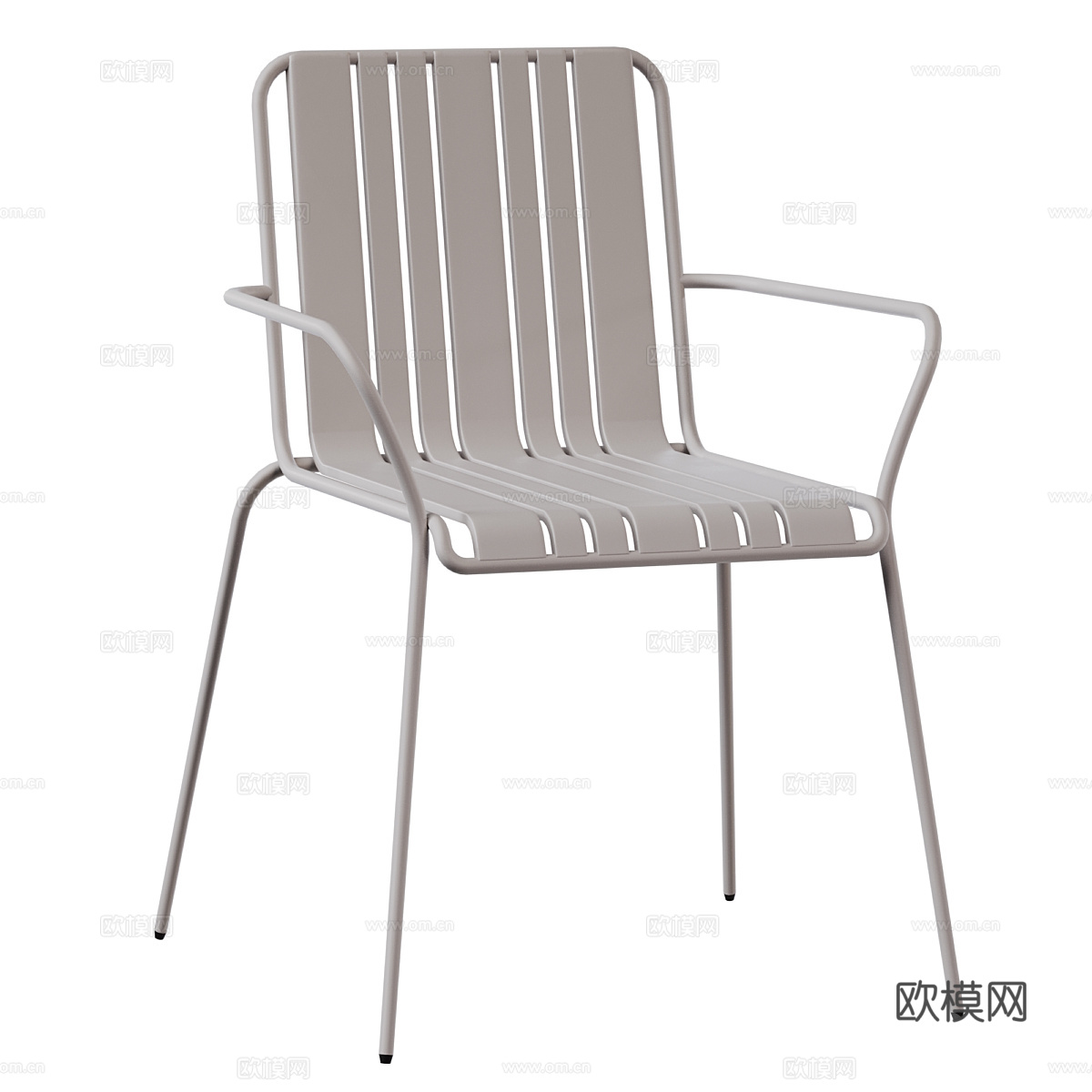 现代户外不锈钢休闲桌椅3d模型下载（渲染图2）