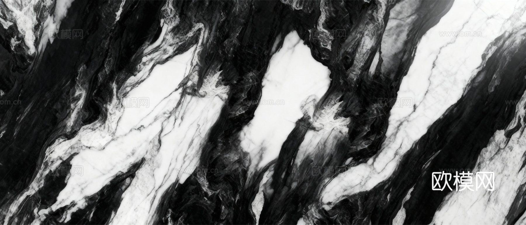 黑色大理石瓷砖岩板 黑白大理石 黑色山水大理石