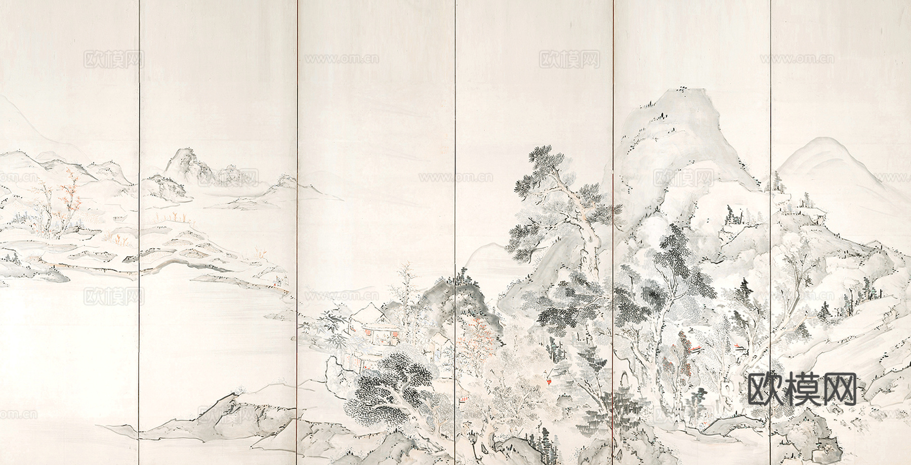 新中式立体壁画 背景墙壁画 山水壁画 墙画 壁纸 墙纸 墙布