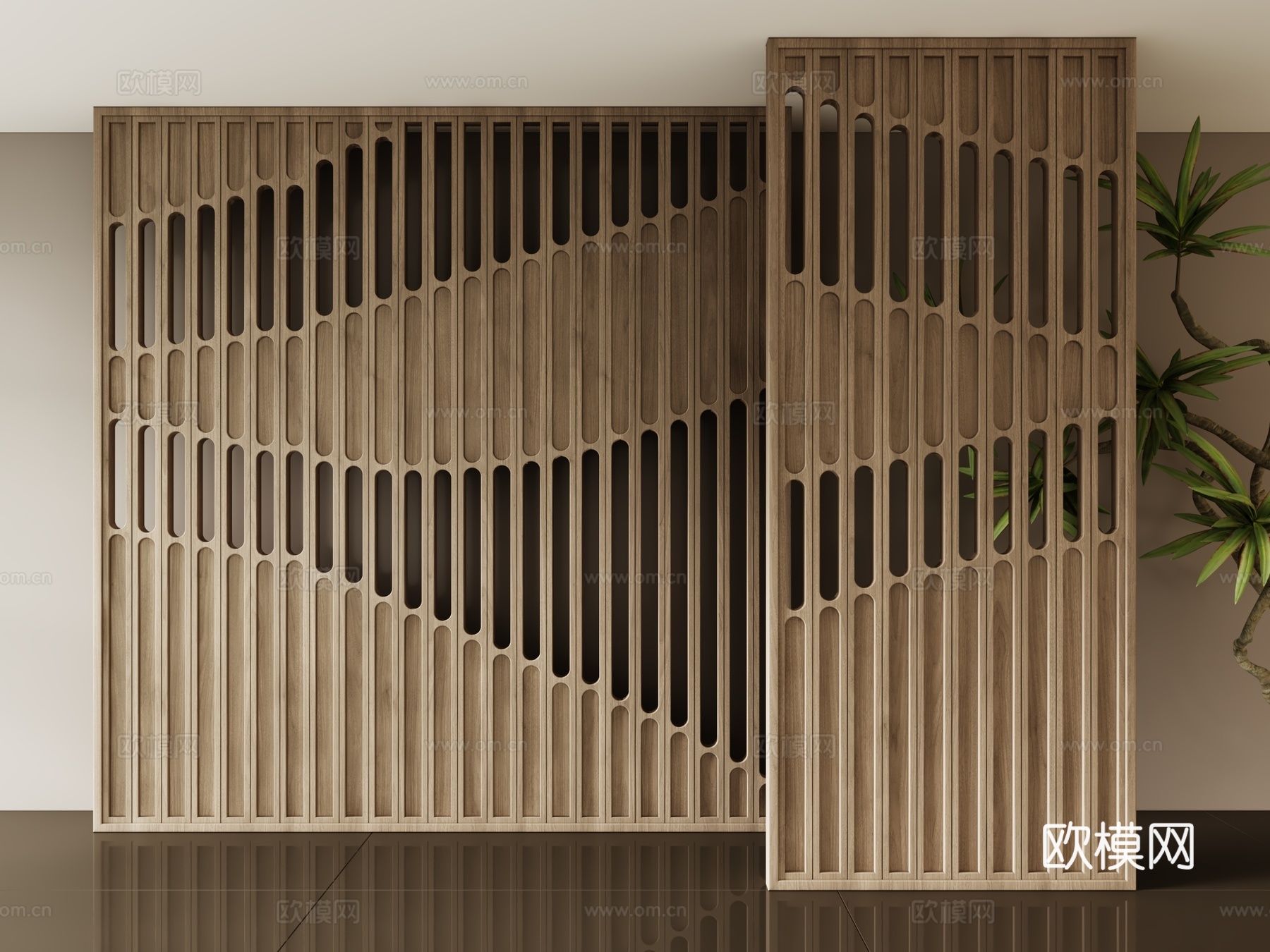 现代屏风隔断3d模型下载