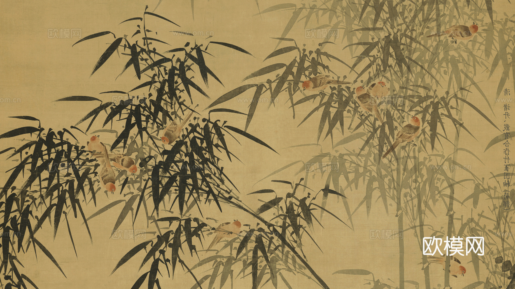 新中式立体壁画 背景墙壁画 山水壁画 墙画 壁纸 墙纸 墙布