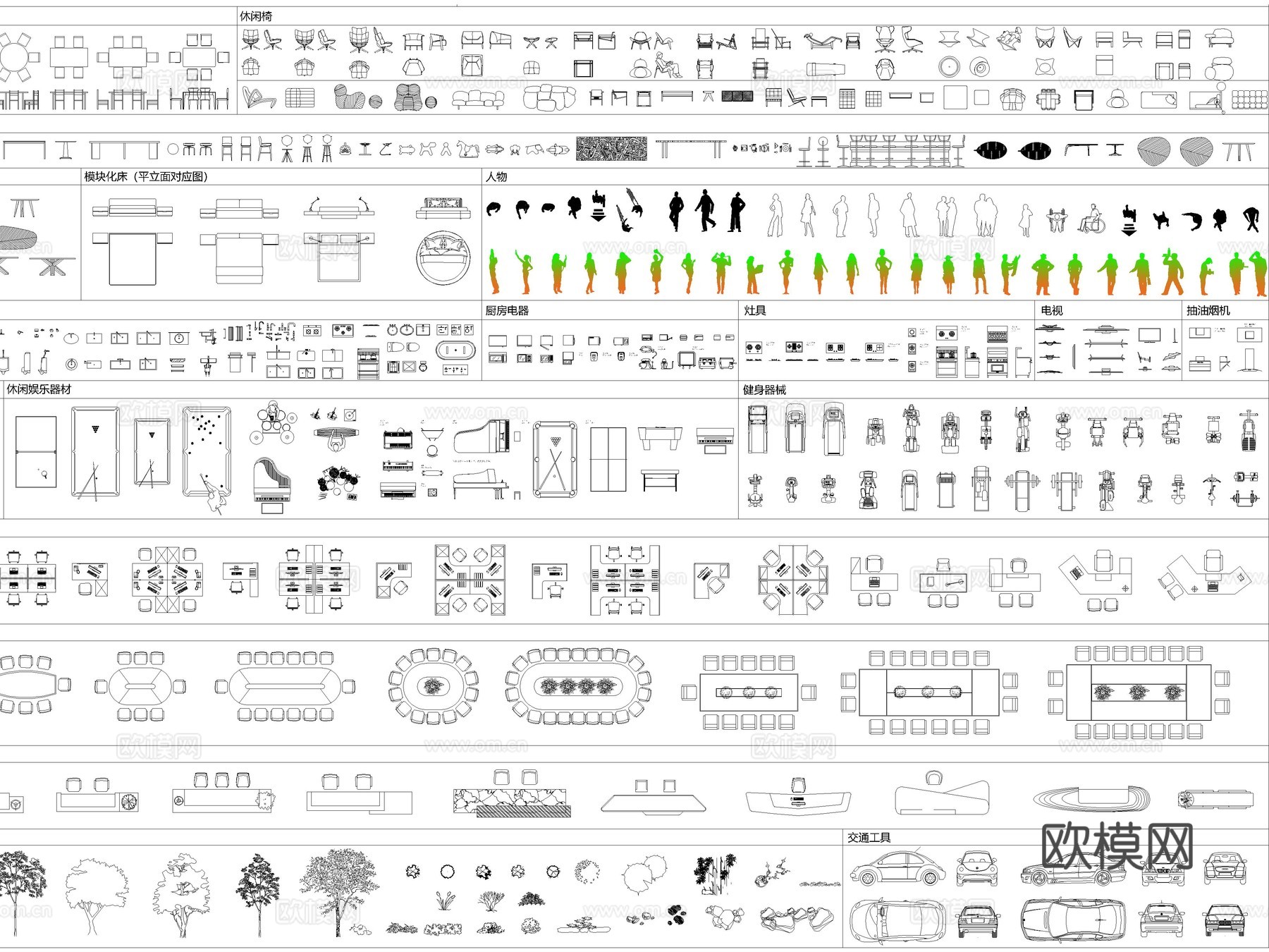 2025年最新家装工装爆款家具CAD动态图库cad施工图