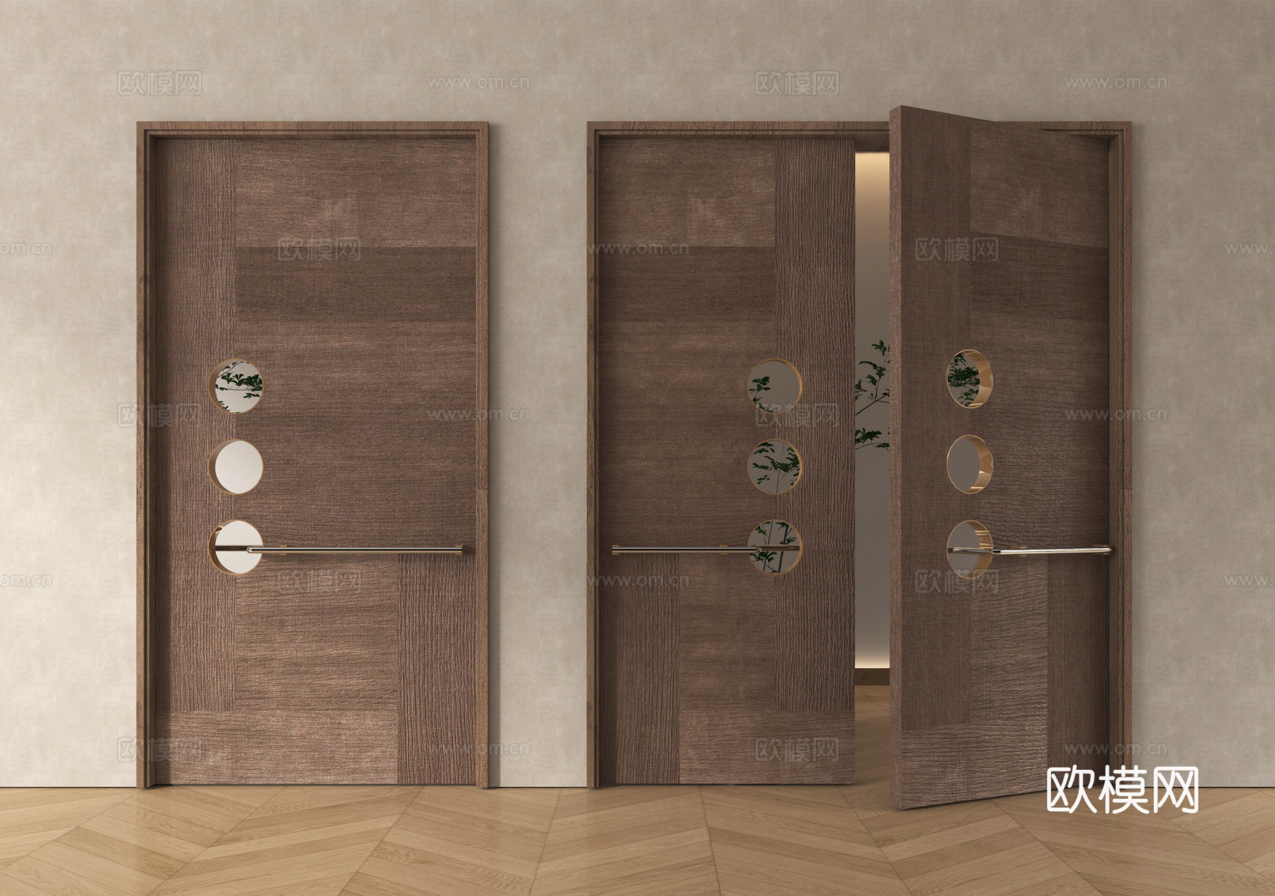 中式复古门 旧木 中式  老木门su模型
