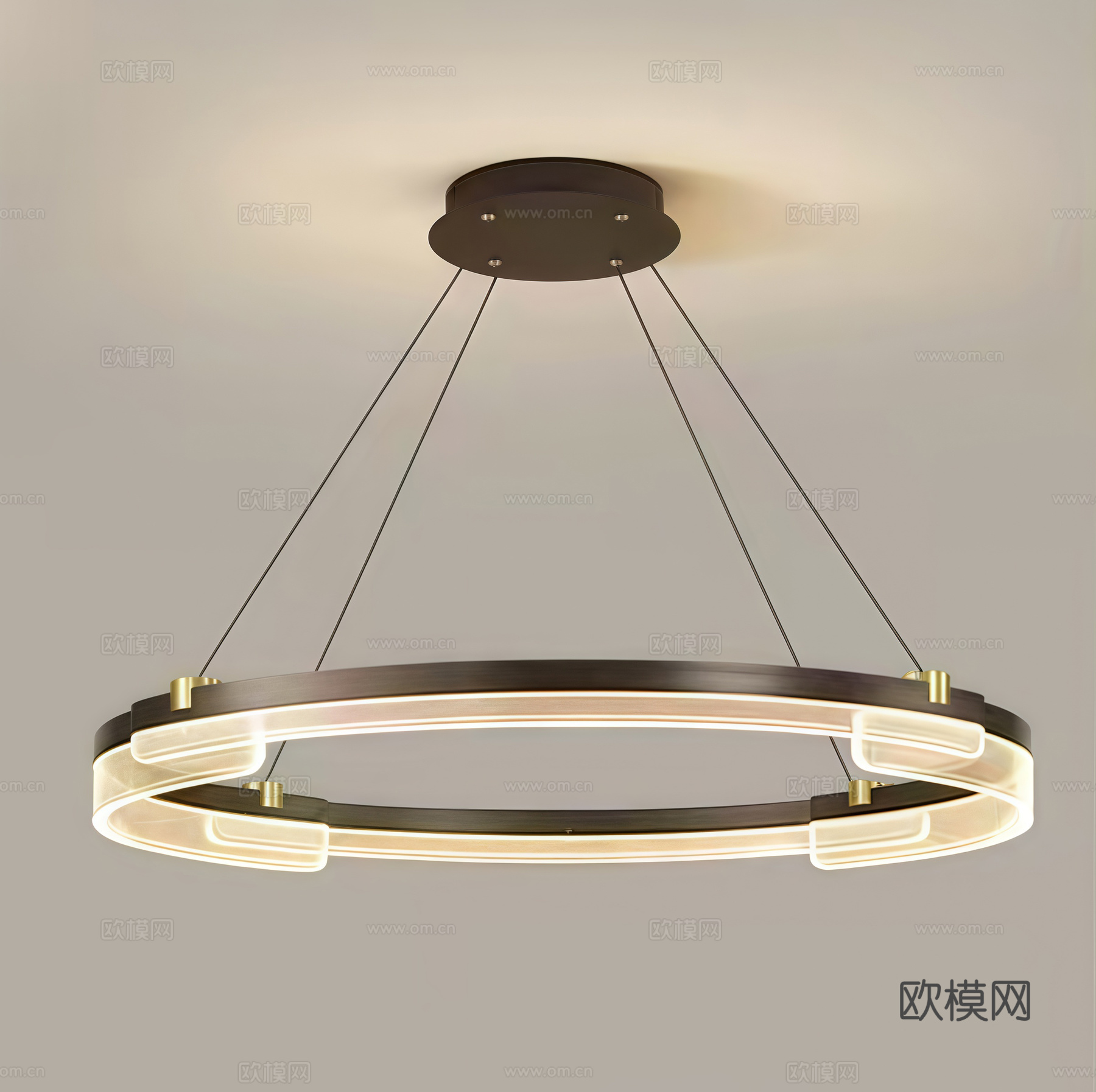 现代环形吊灯 装饰灯su模型