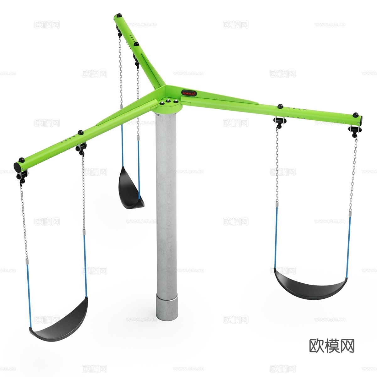 三座旋转木马 Kompan PCM153户外游乐场玩具3d模型下载
