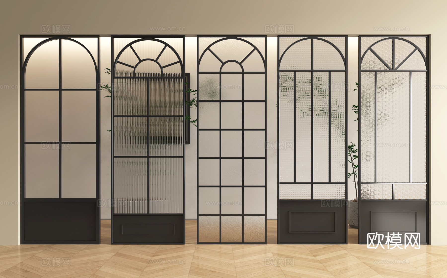 法式中古隔断 法式玻璃隔断 中古玻璃隔断 玻璃隔断 玄关隔断3d模型下载