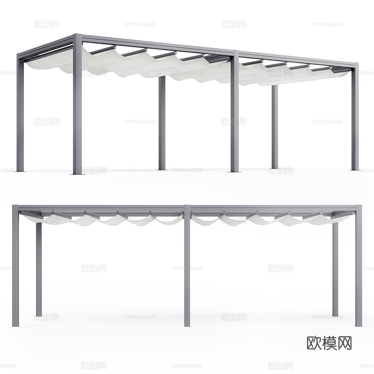 朱利奥·巴尔比耶里 - 生物气候凉棚 Onda 灰色款3d模型下载