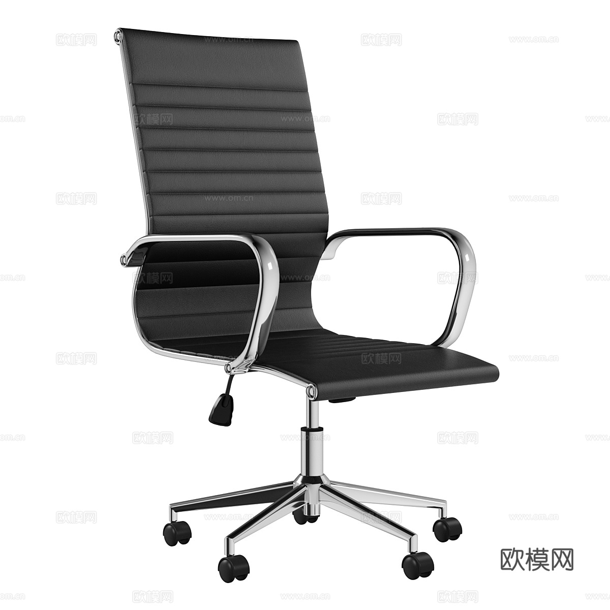 塞维利亚高背黑色办公椅3d模型下载