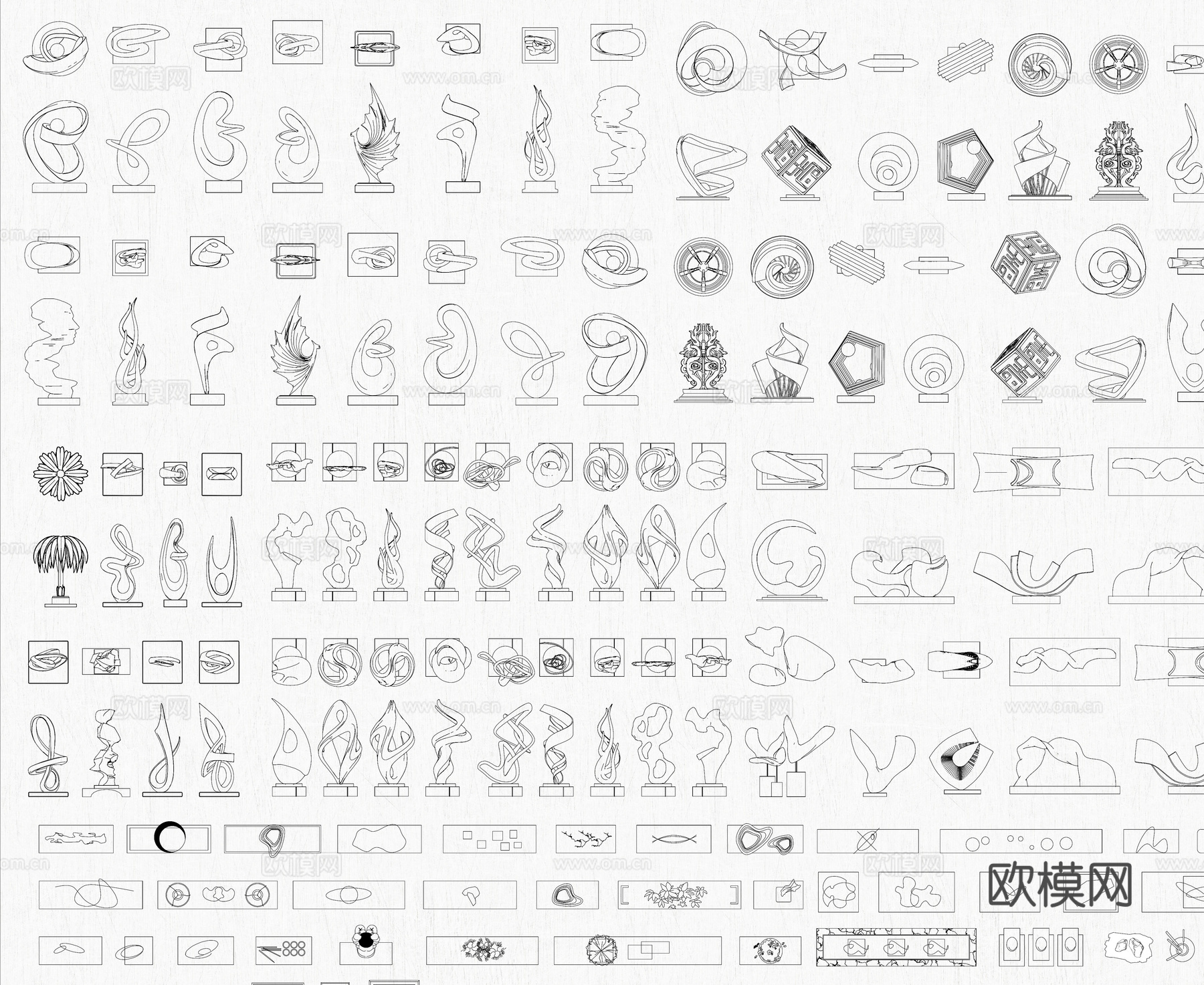 装饰摆件CAD图库cad施工图