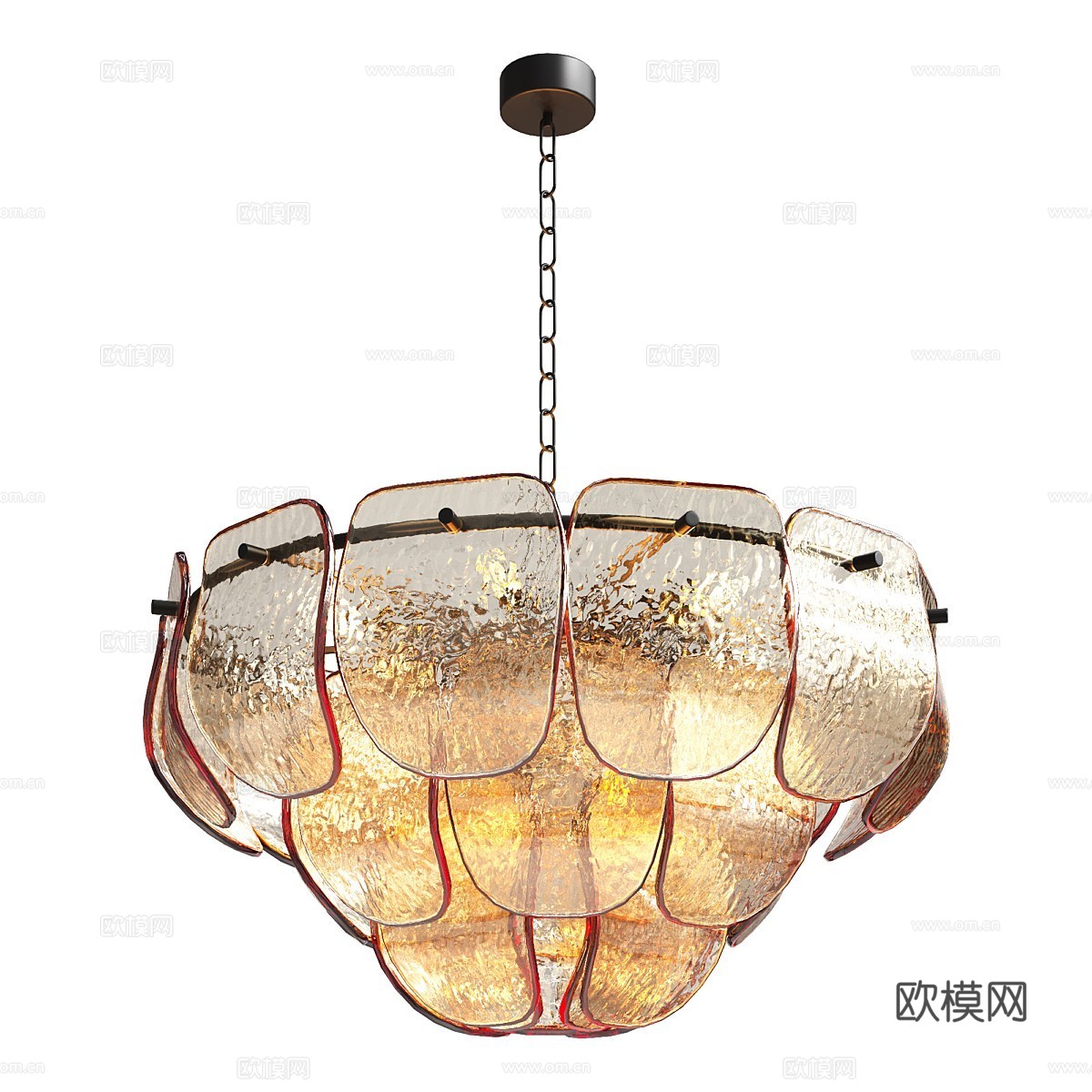 现代轻奢玻璃装饰吊灯3d模型