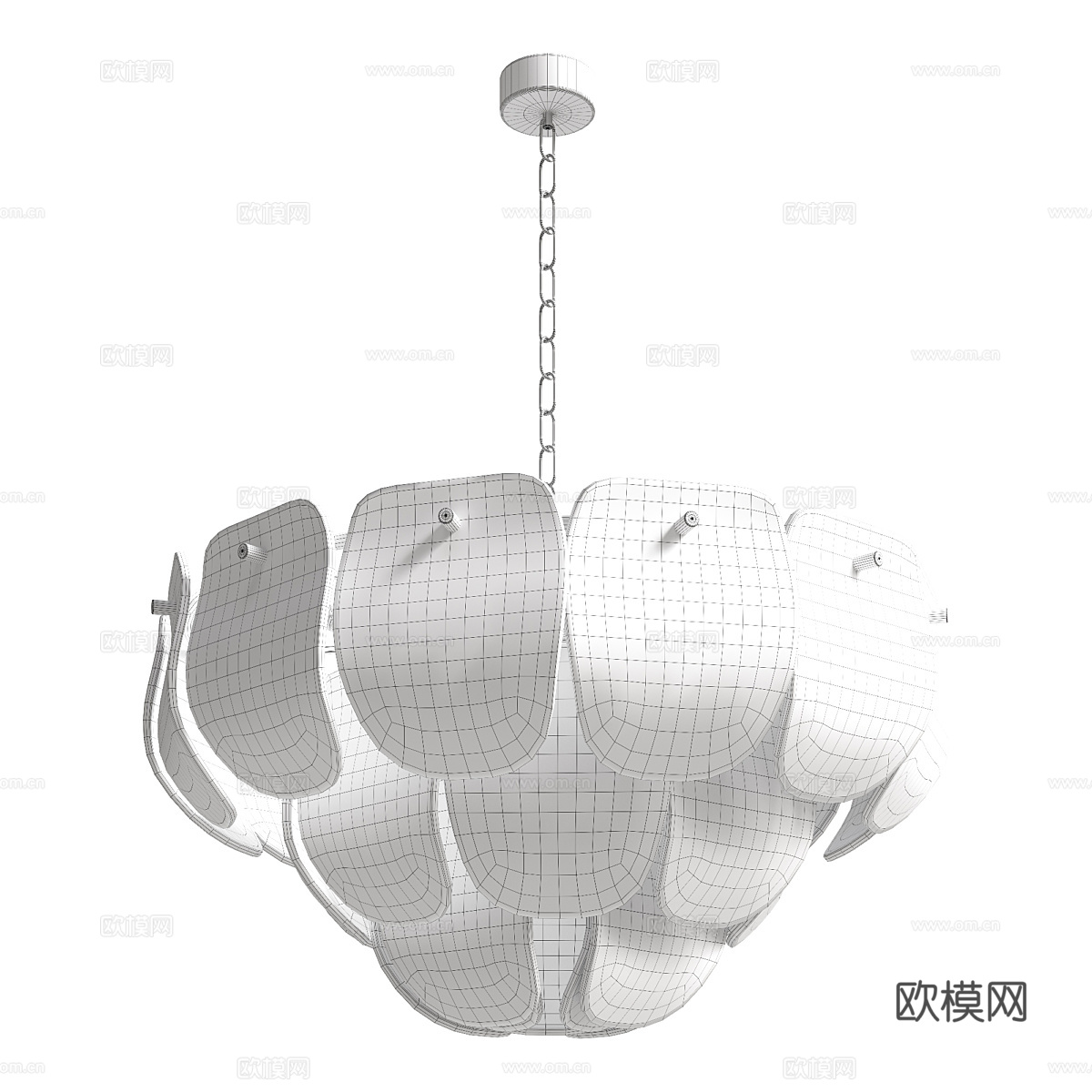 现代轻奢玻璃装饰吊灯3d模型