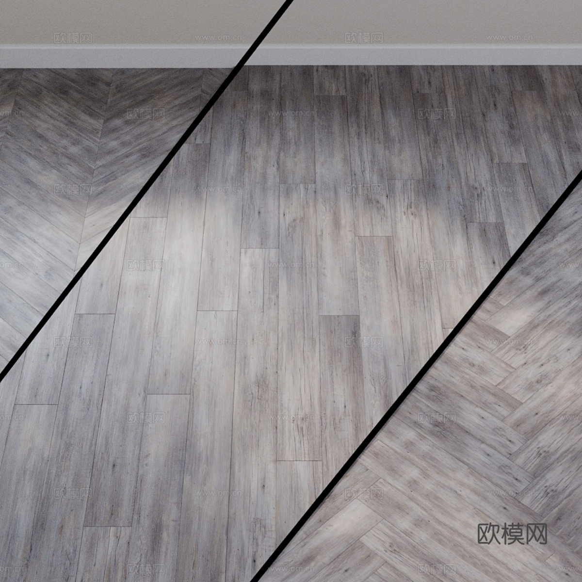 PVC地板砖 Wineo 800 木纹松木里加亮色3d模型下载