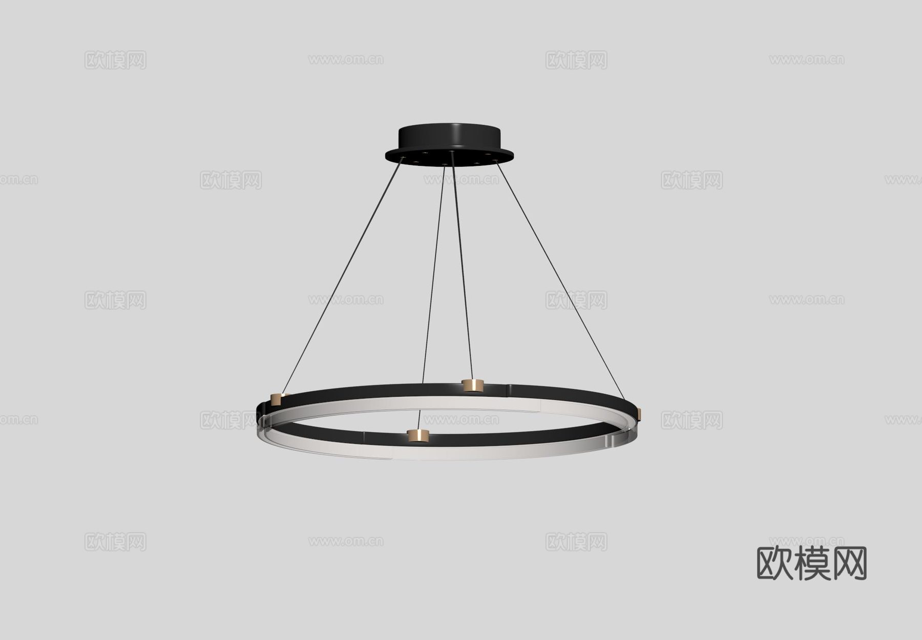 现代环形吊灯 装饰灯su模型