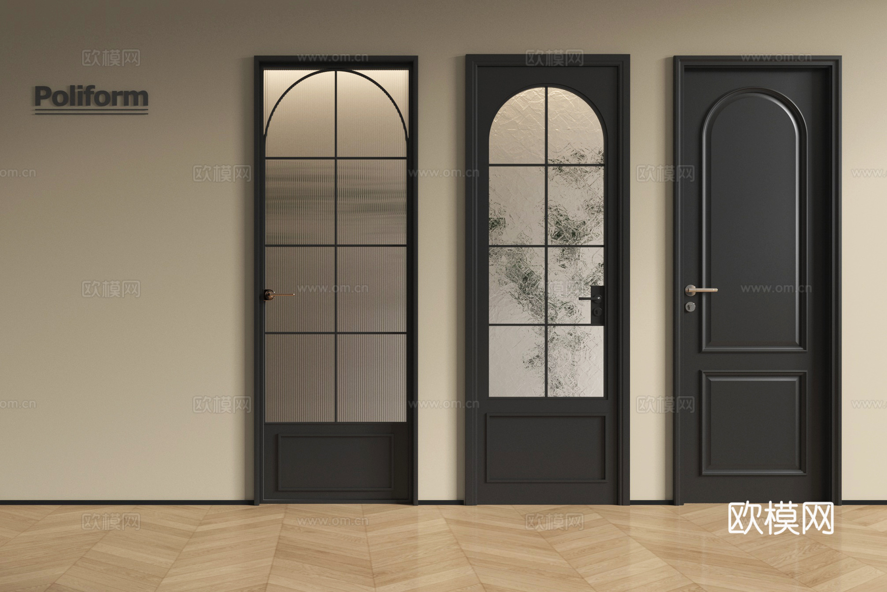 法式单开门 玻璃单开门 房门 卧室门 厨卫门3d模型下载