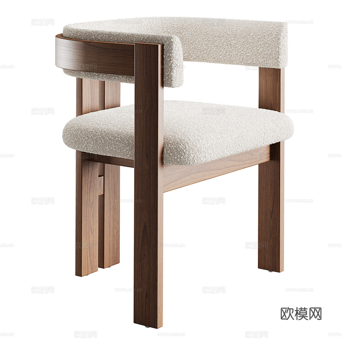 现代意式 Ceremonie 餐椅3d模型下载（渲染图2）