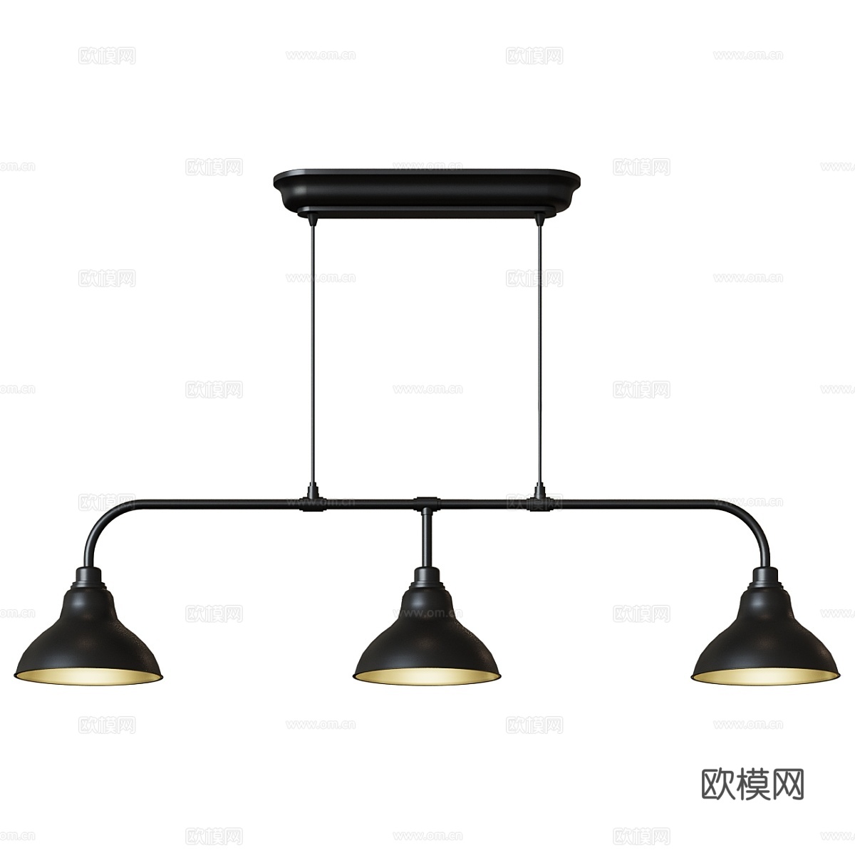 AGUNNARYD AGUNNARYD三灯吊灯 黑色工业风吊灯3d模型下载