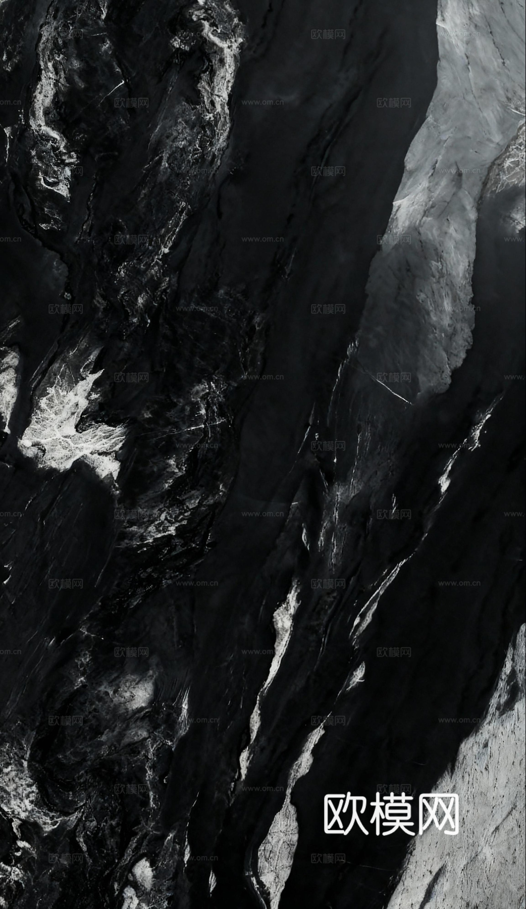 黑色大理石瓷砖岩板 黑白大理石 黑色山水大理石