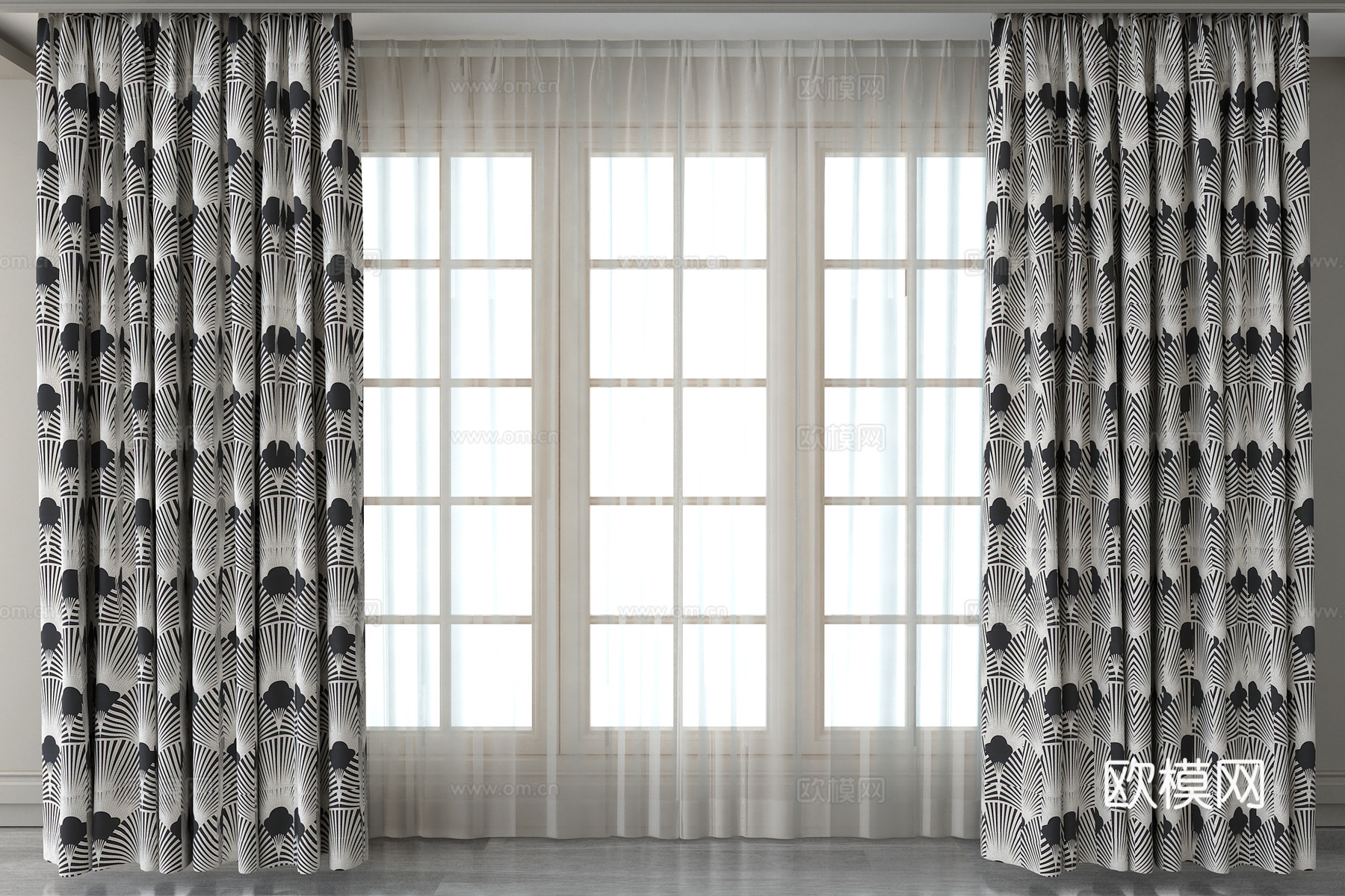 窗帘3d模型下载